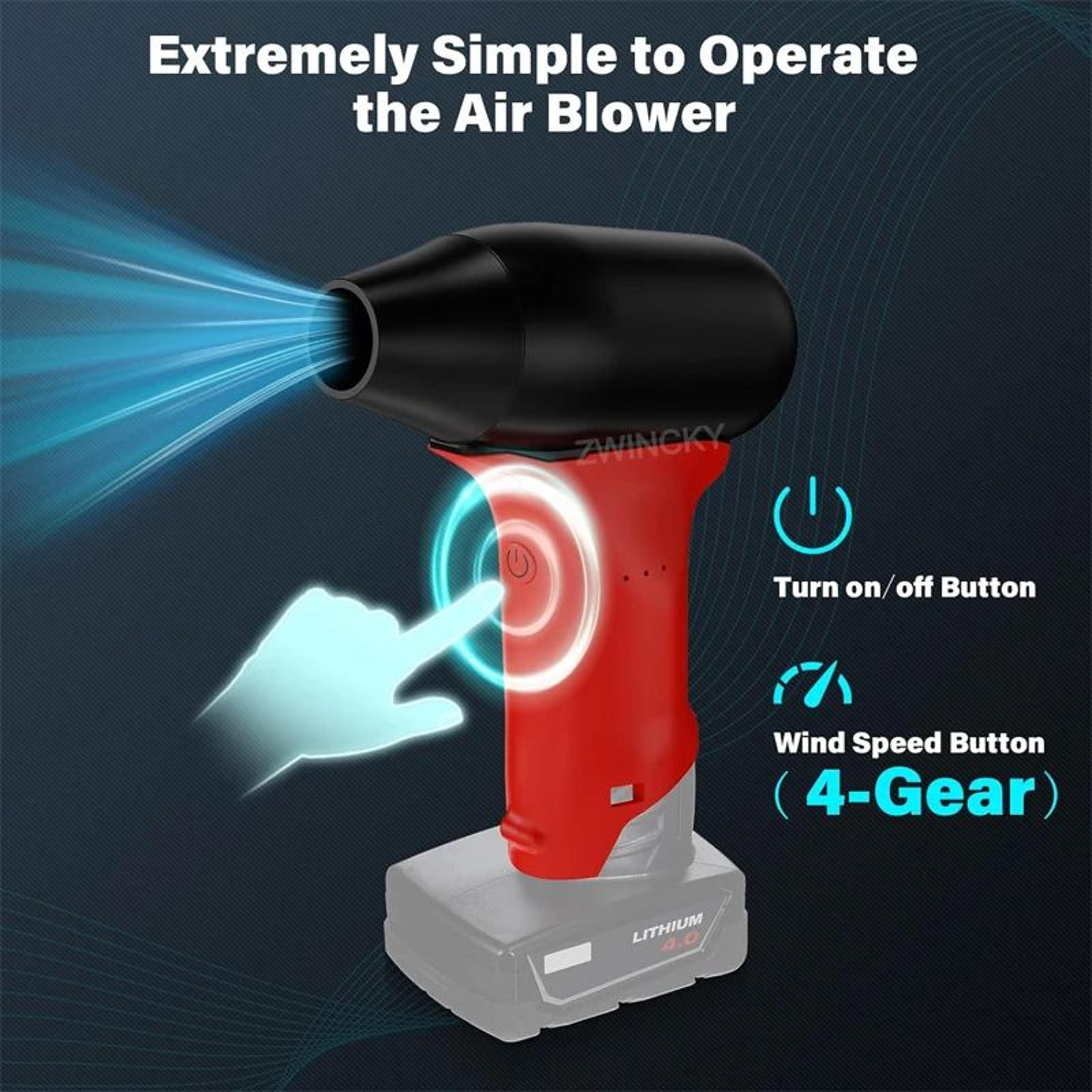 12V Cordless Turbo Jet Blower 4Speed Handheld Air Duster For Dust Cleaning 4