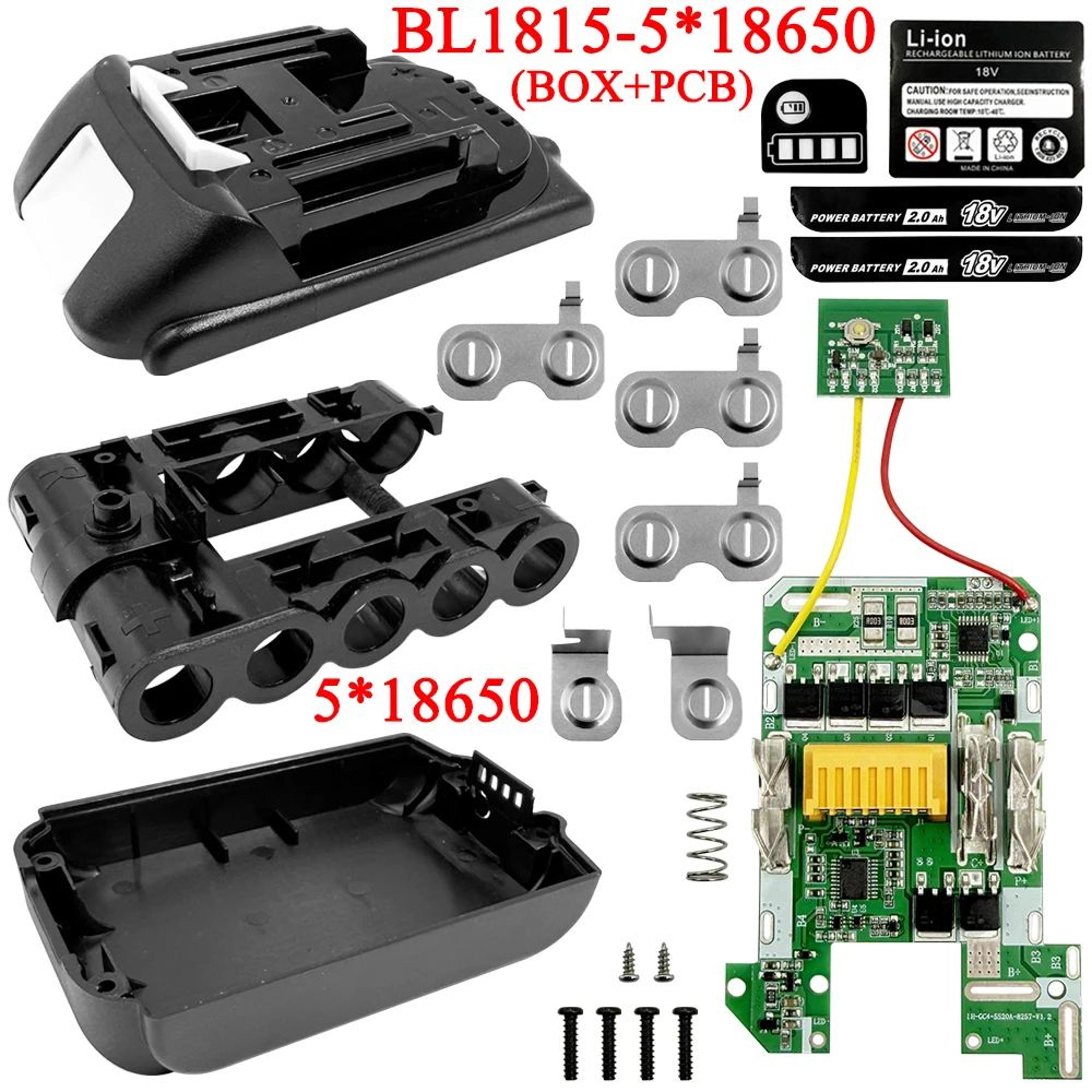 18V BL1815 Lithium Battery Replacement Housing Case With PCBA Protection Circuit Board 0