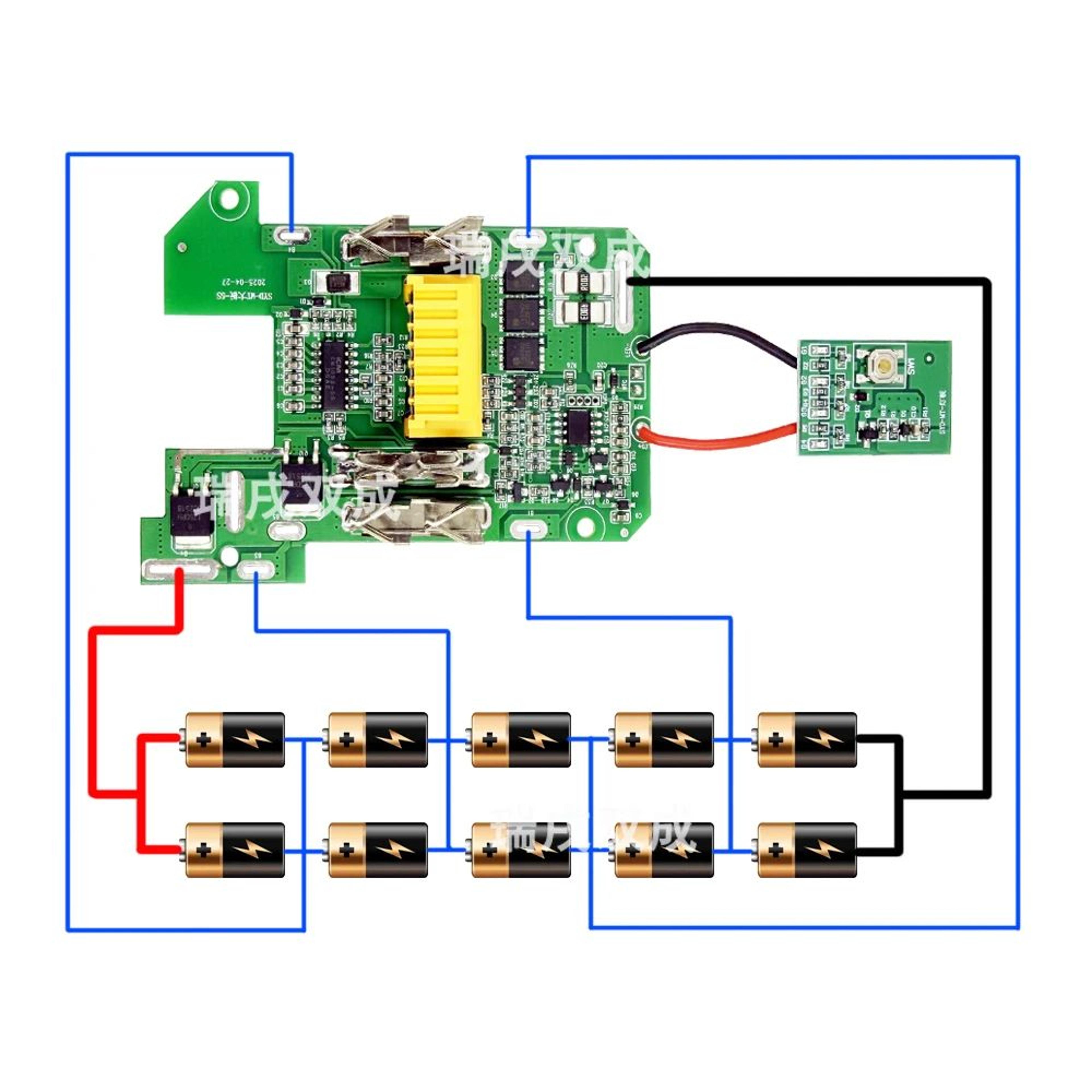 18V 10Cell 18650 Lithium Battery Replacement Case With PCB Protection Board 5