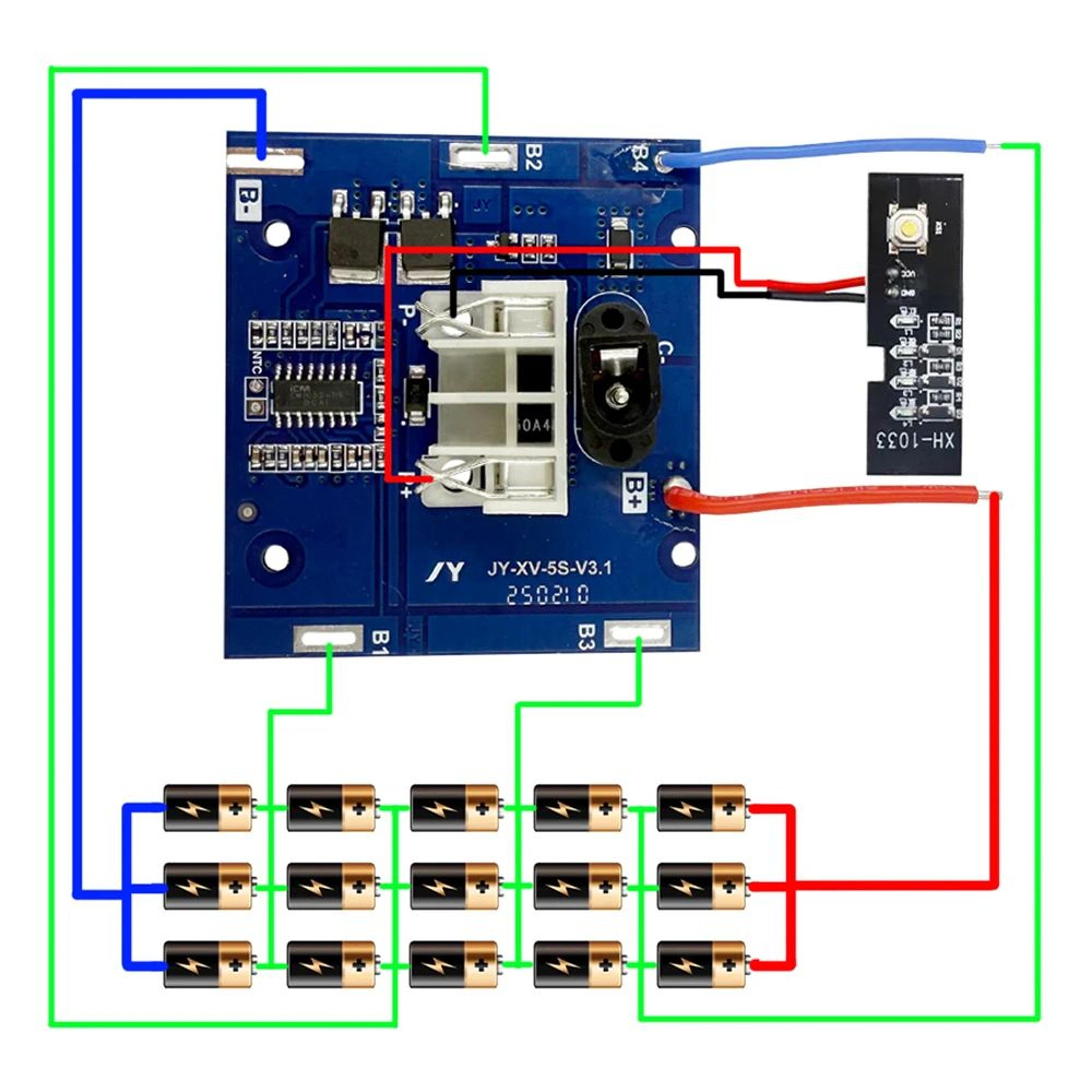 20V Lithium Battery Replacement Case With PCB Protection Board For 15 18650 Cells 3