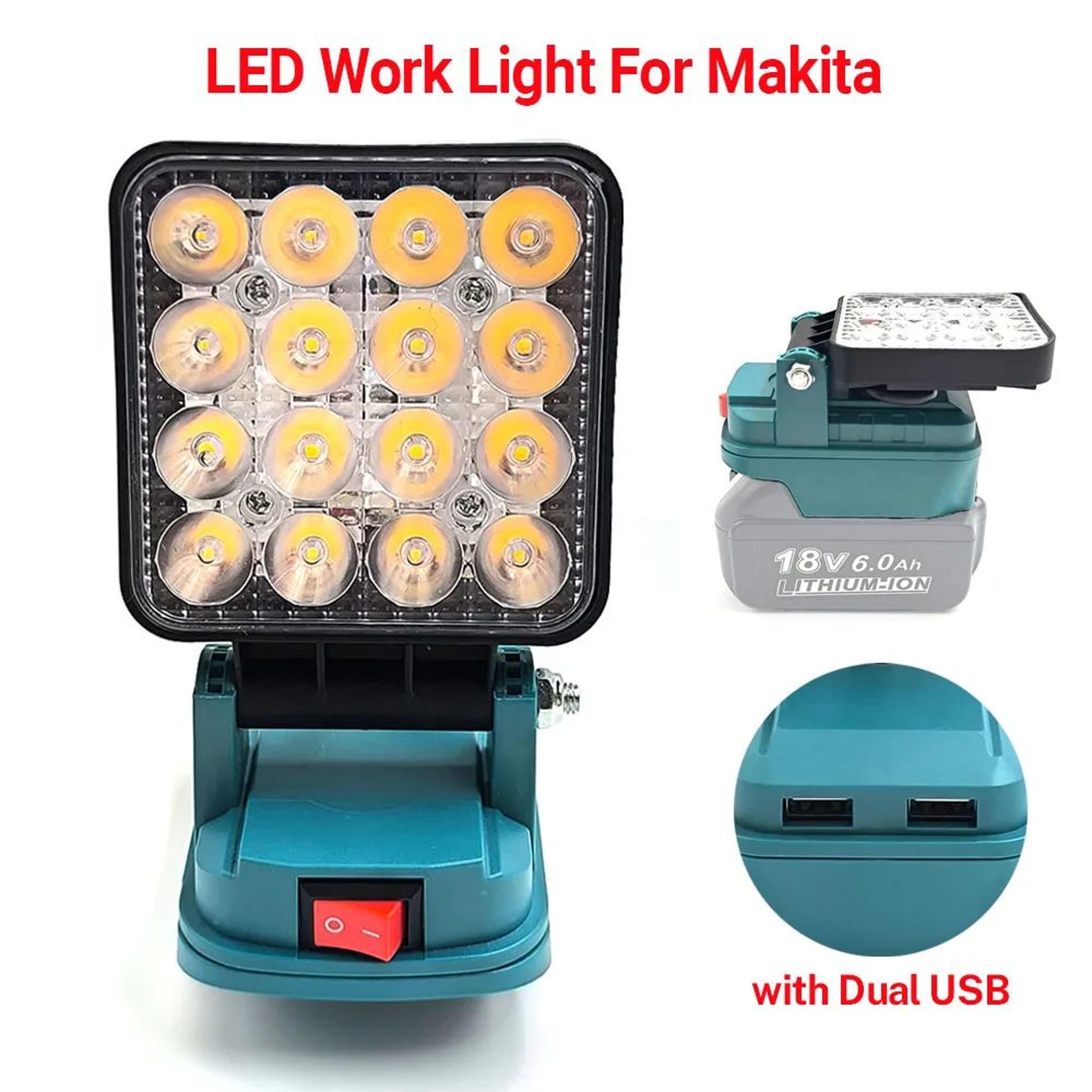 14.4v 18v cordless led work light portable handheld floodlight and emergency flashlight