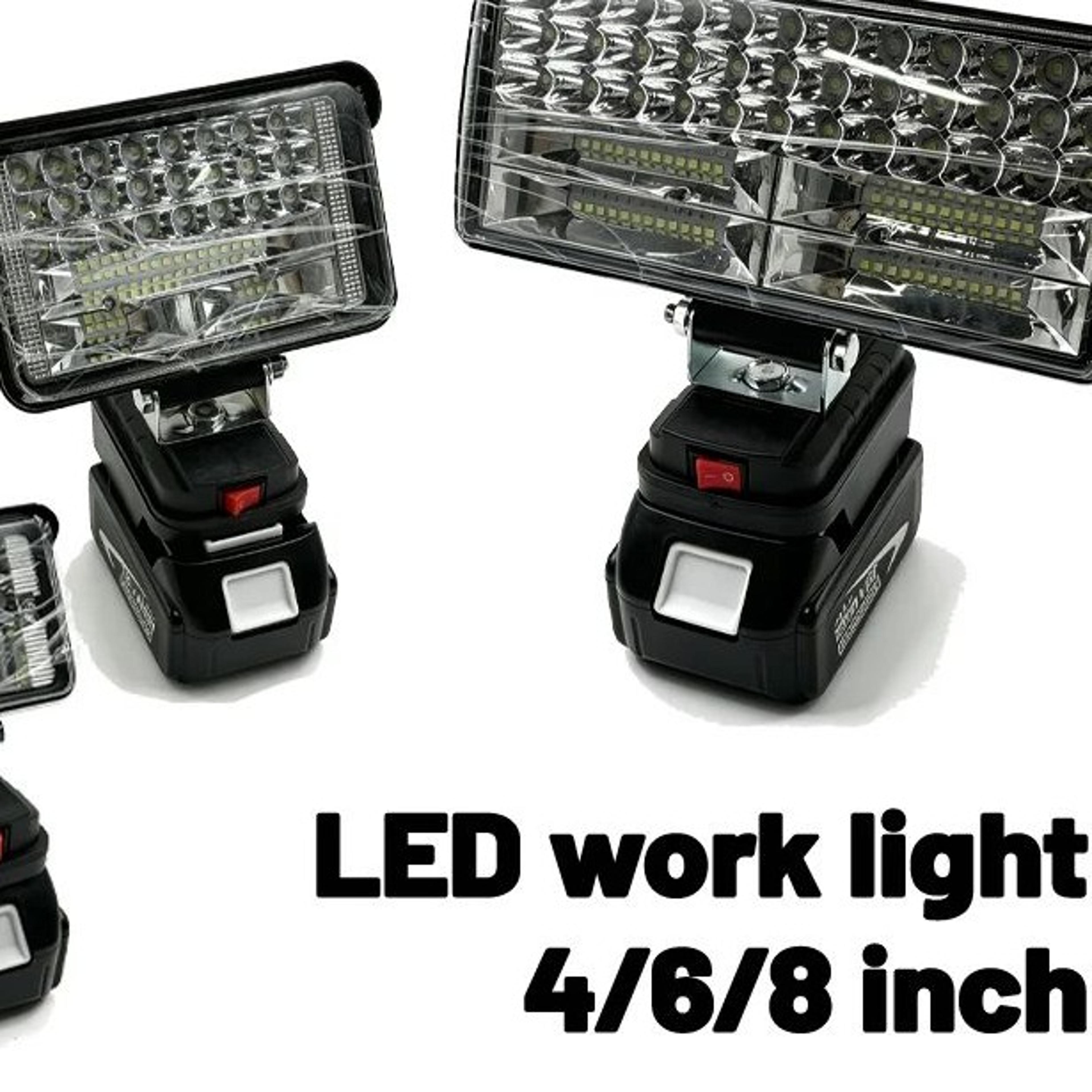 18v cordless led work light portable 4/6/8 inch camping floodlight