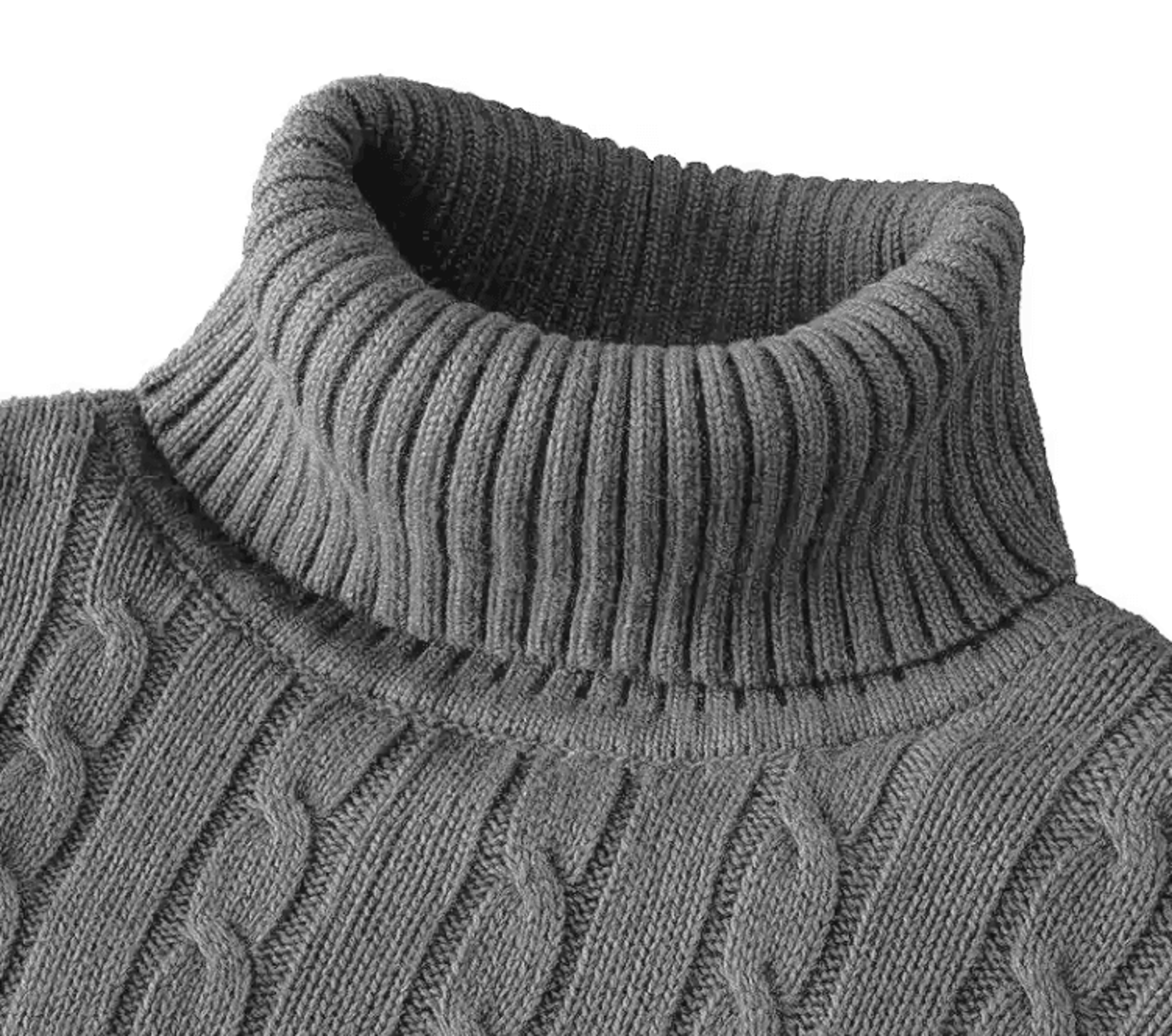 Mens Turtleneck Sweater Casual Knitted Rollneck Warm Jumper 5