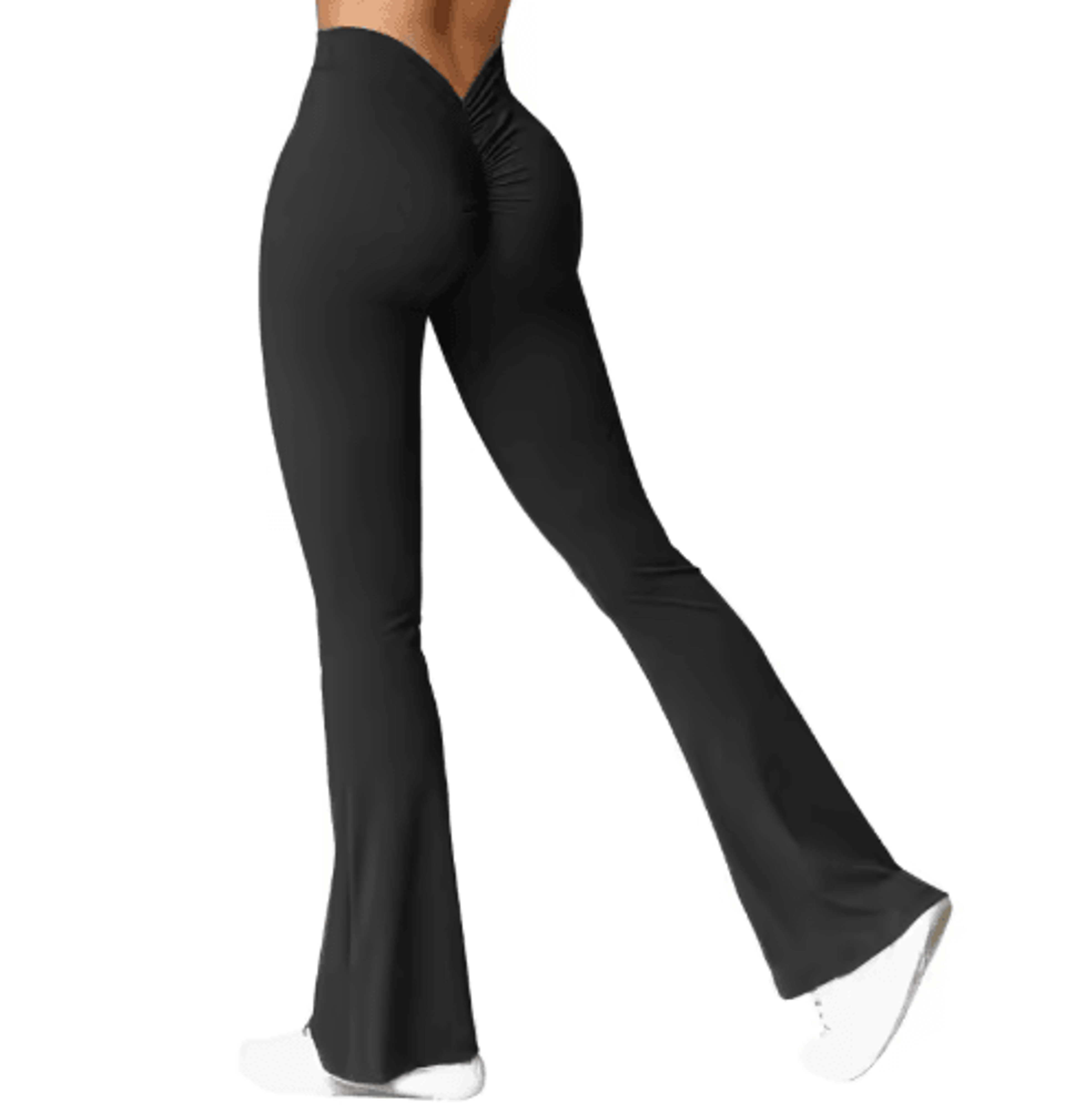 Womens V Back High Waist Push Up Leggings Slim Fit Gym Casual Sports Pants 6