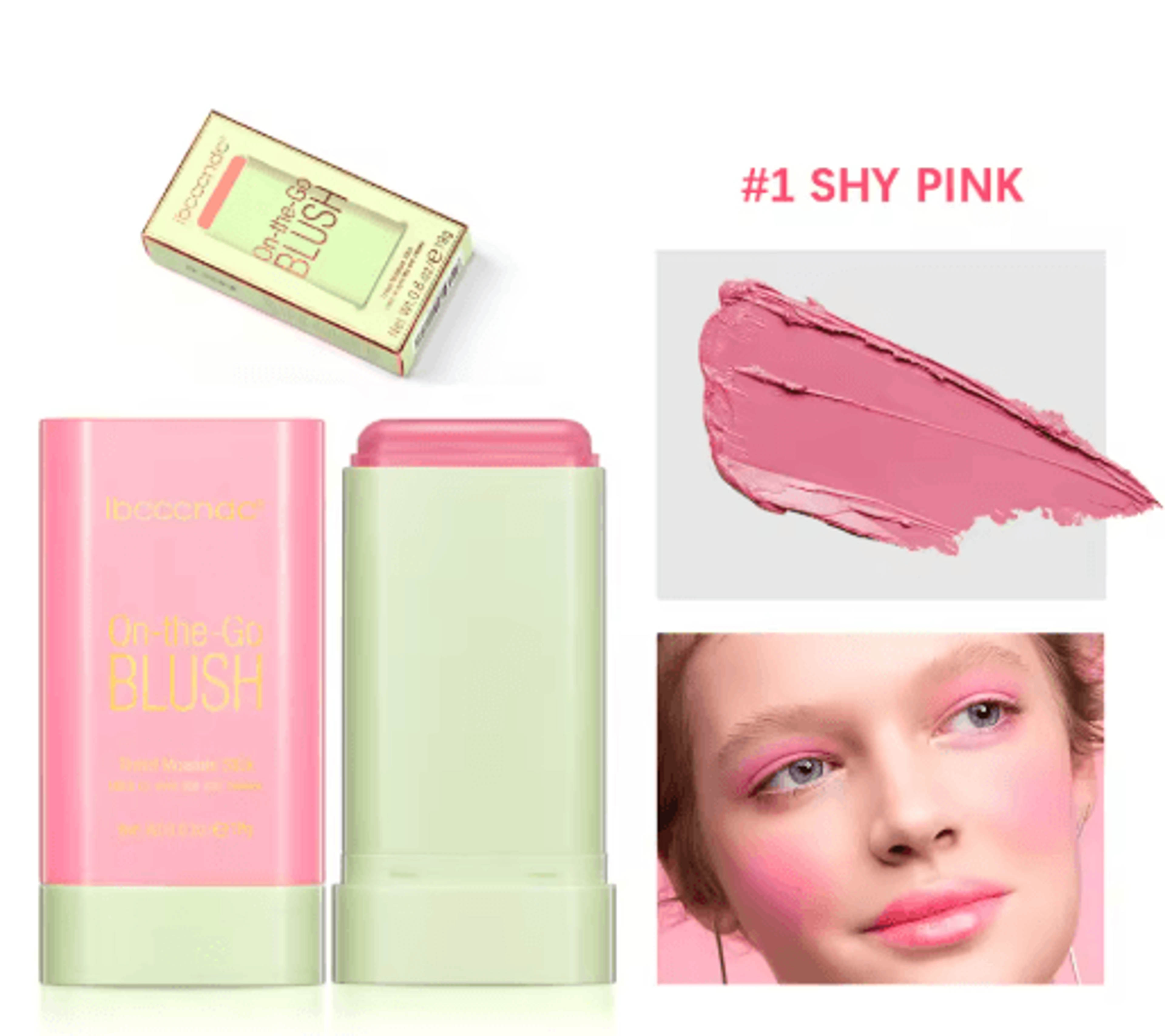 Cream Blush Stick Waterproof Easy Blend Rouge For Bright Natural Glow 3