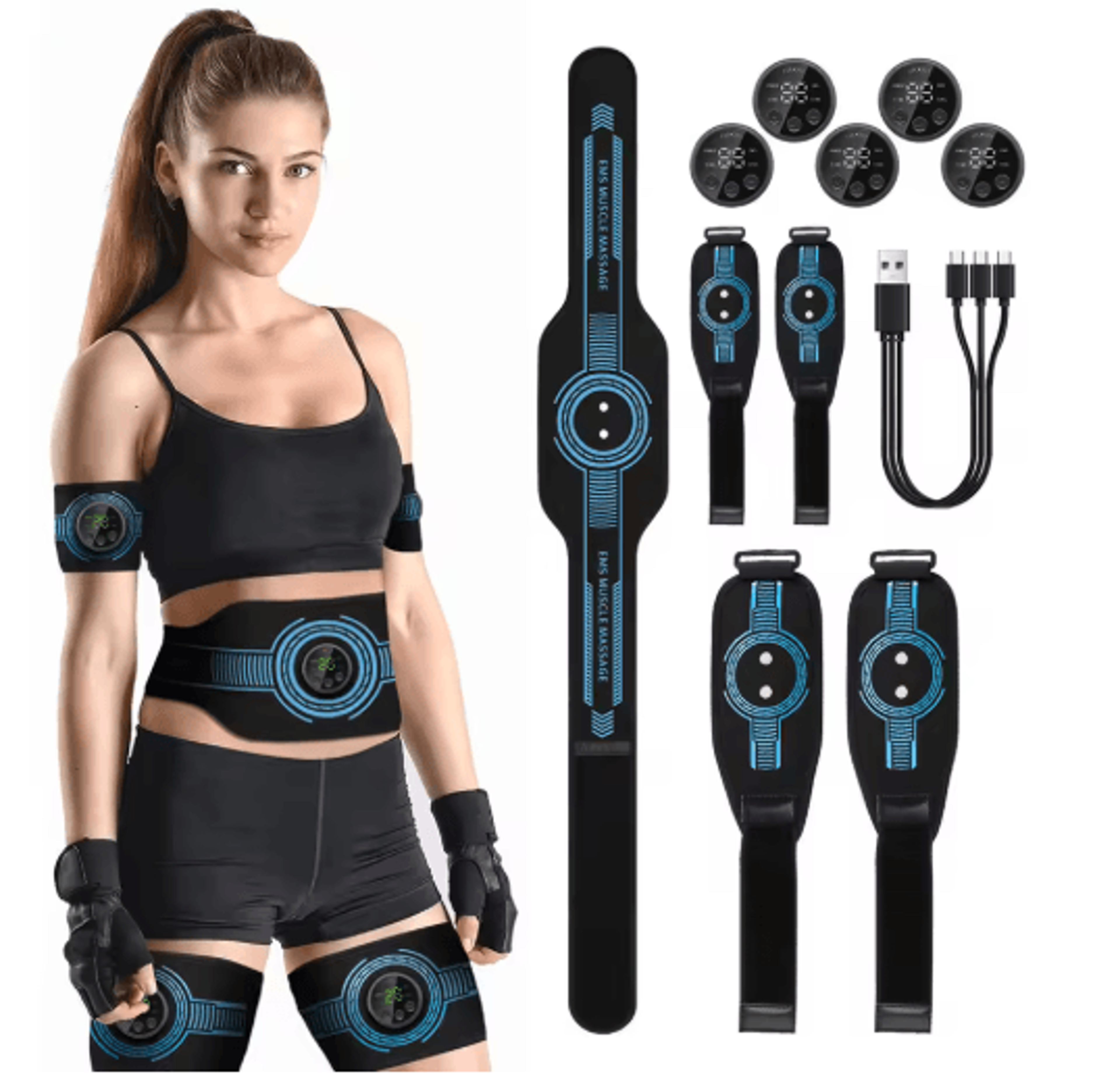 EMS Abdominal Fitness Belt Intelligent Muscle Massage Trainer With USB Charging 11