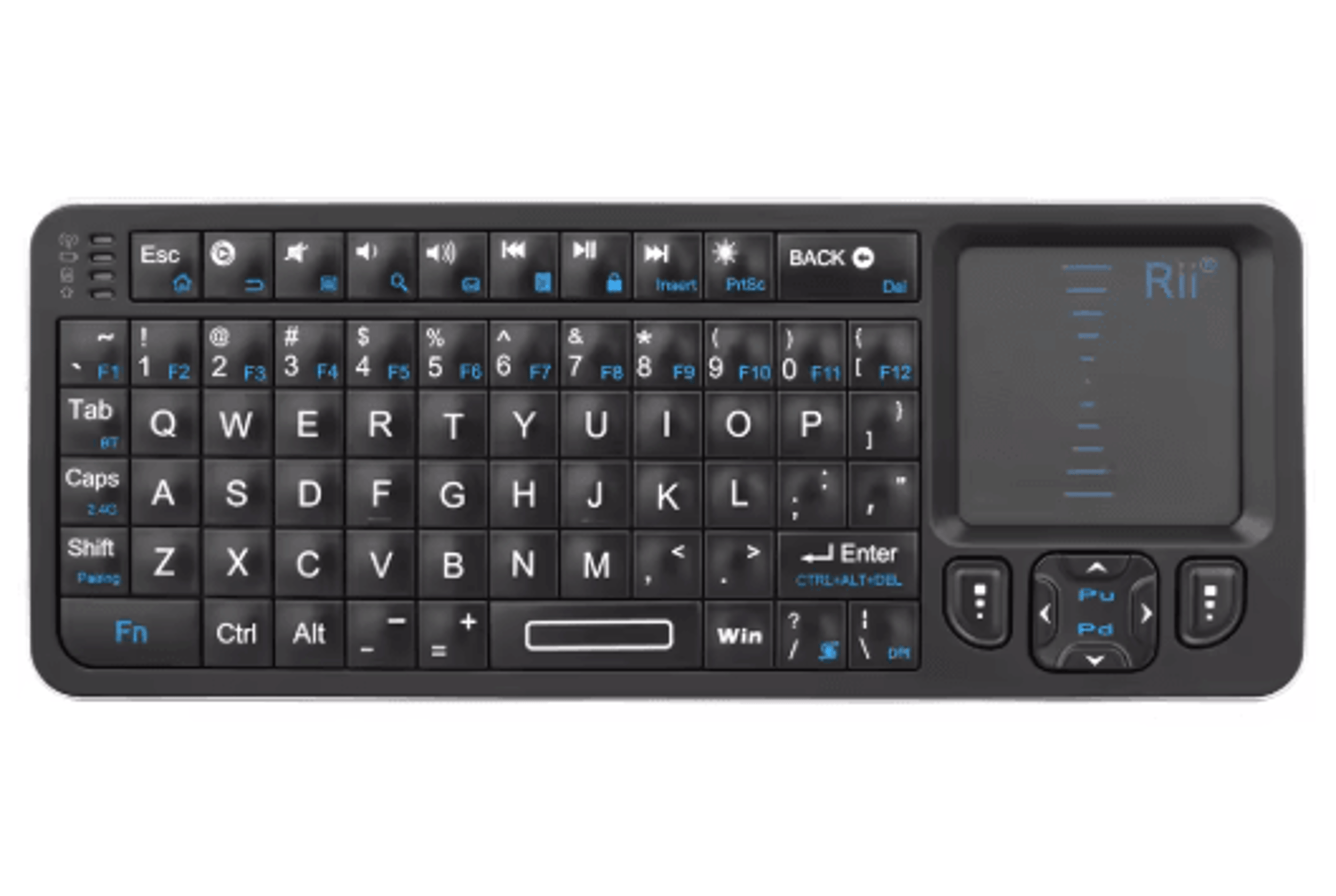 Rii K06 Mini Bluetooth Keyboard Backlit 2 4GHz Wireless Keyboard With IR Learning Touchpad 1