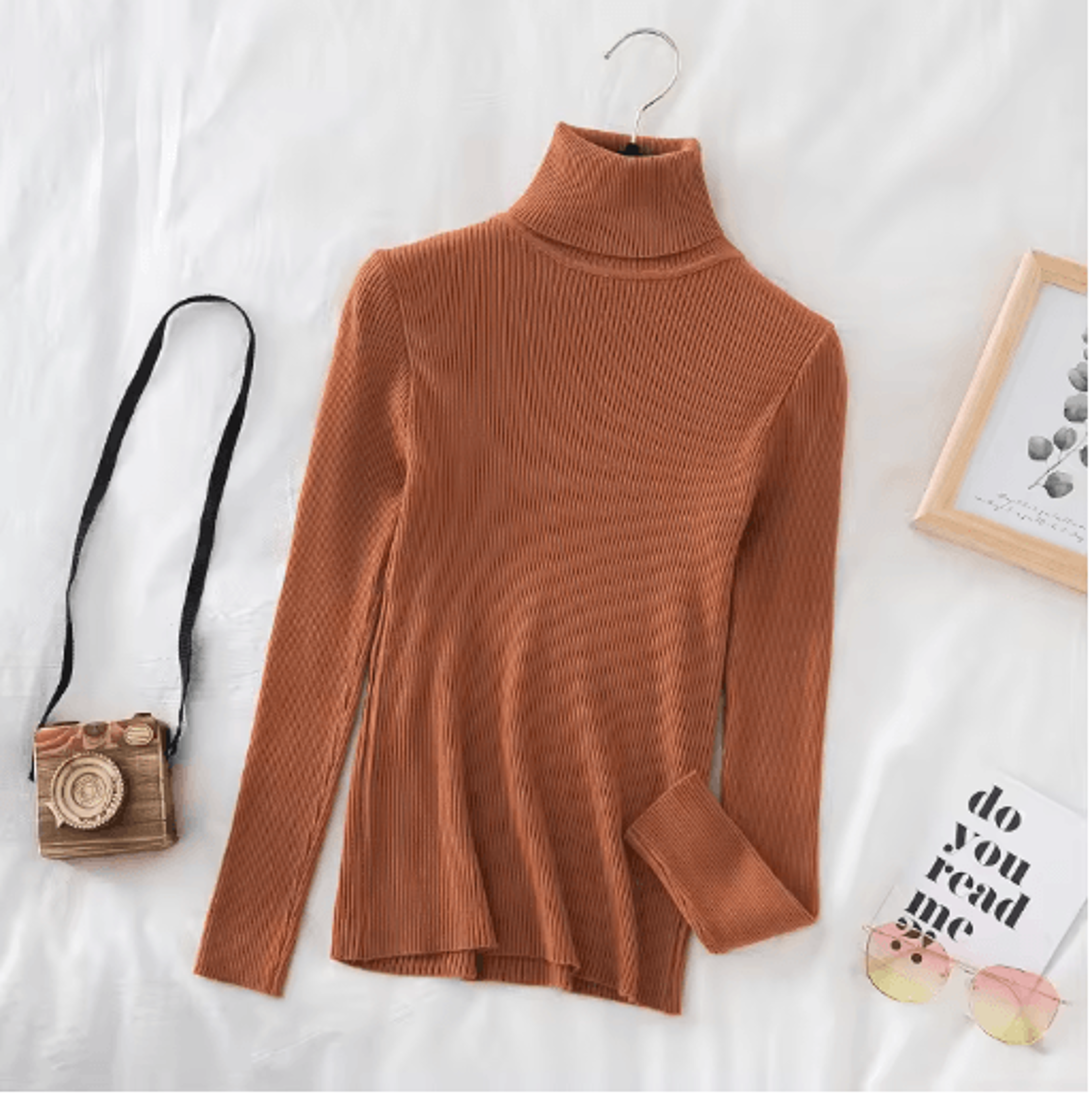 Womens Turtleneck Knit Sweater Soft Cashmere Feel Pullover For Autumn Winter 11
