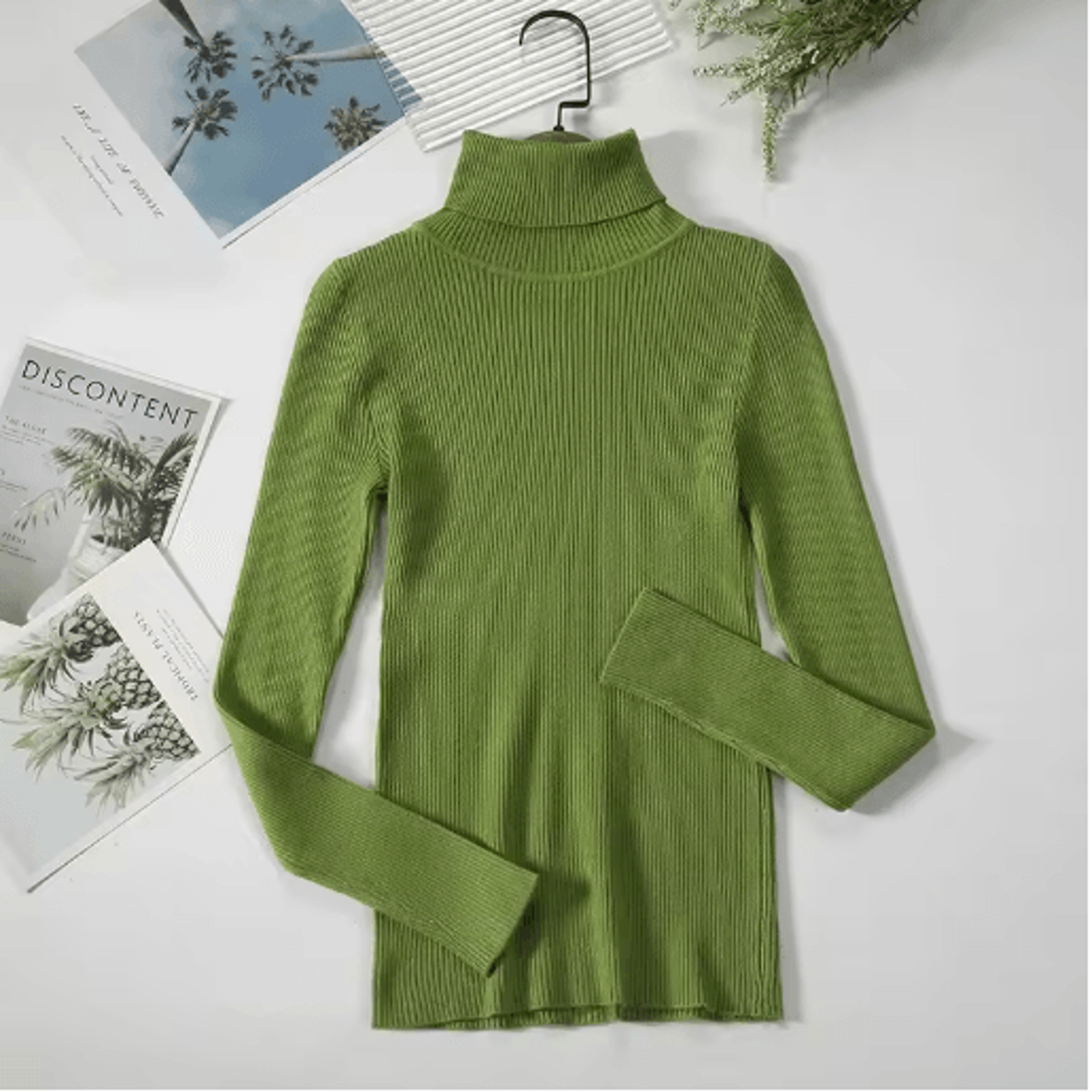 Womens Turtleneck Knit Sweater Soft Cashmere Feel Pullover For Autumn Winter 23