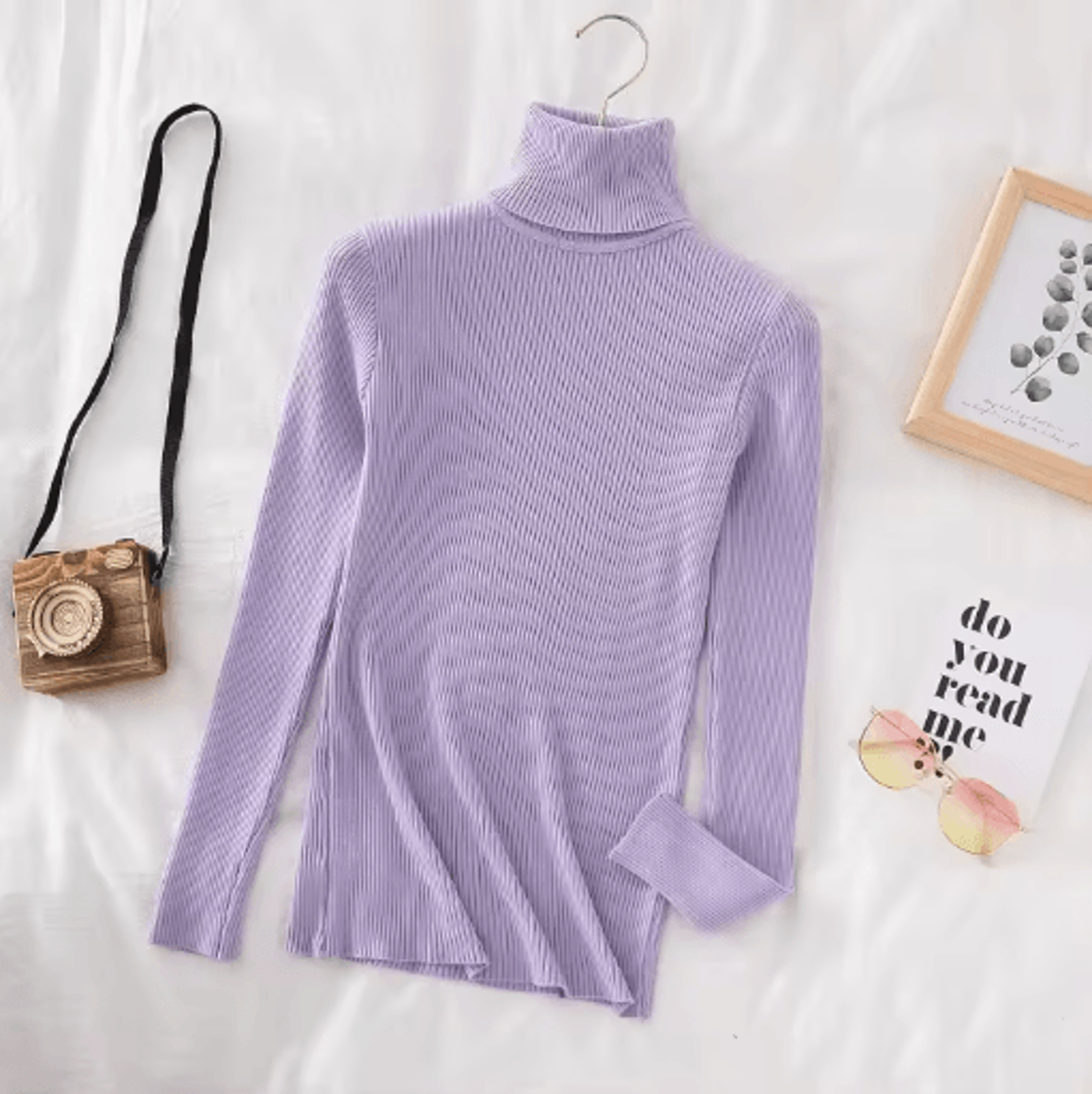 Womens Turtleneck Knit Sweater Soft Cashmere Feel Pullover For Autumn Winter 26