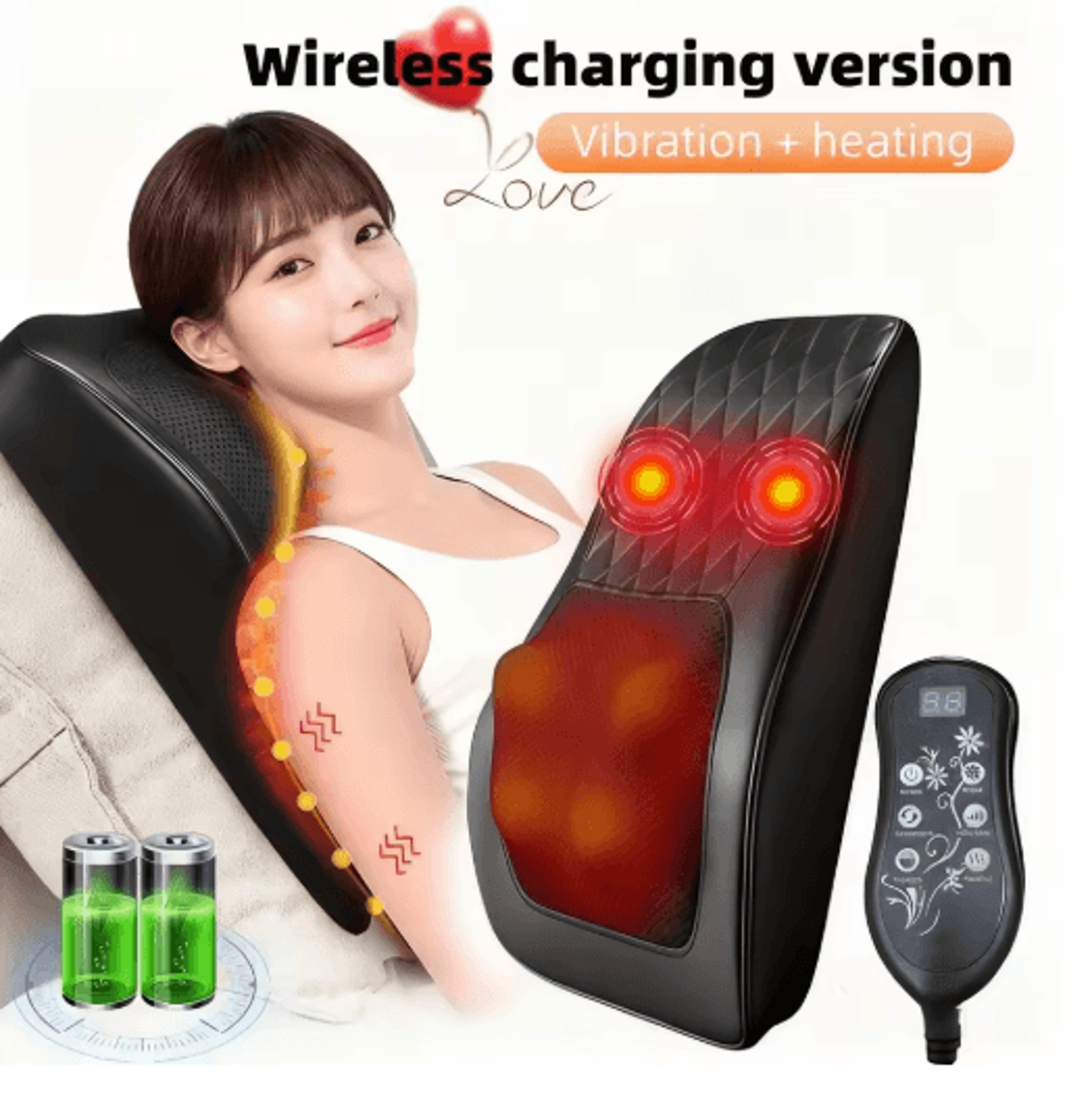 Electric Shiatsu Neck Back Massager Pillow Cervical Traction With Heat Vibration 2