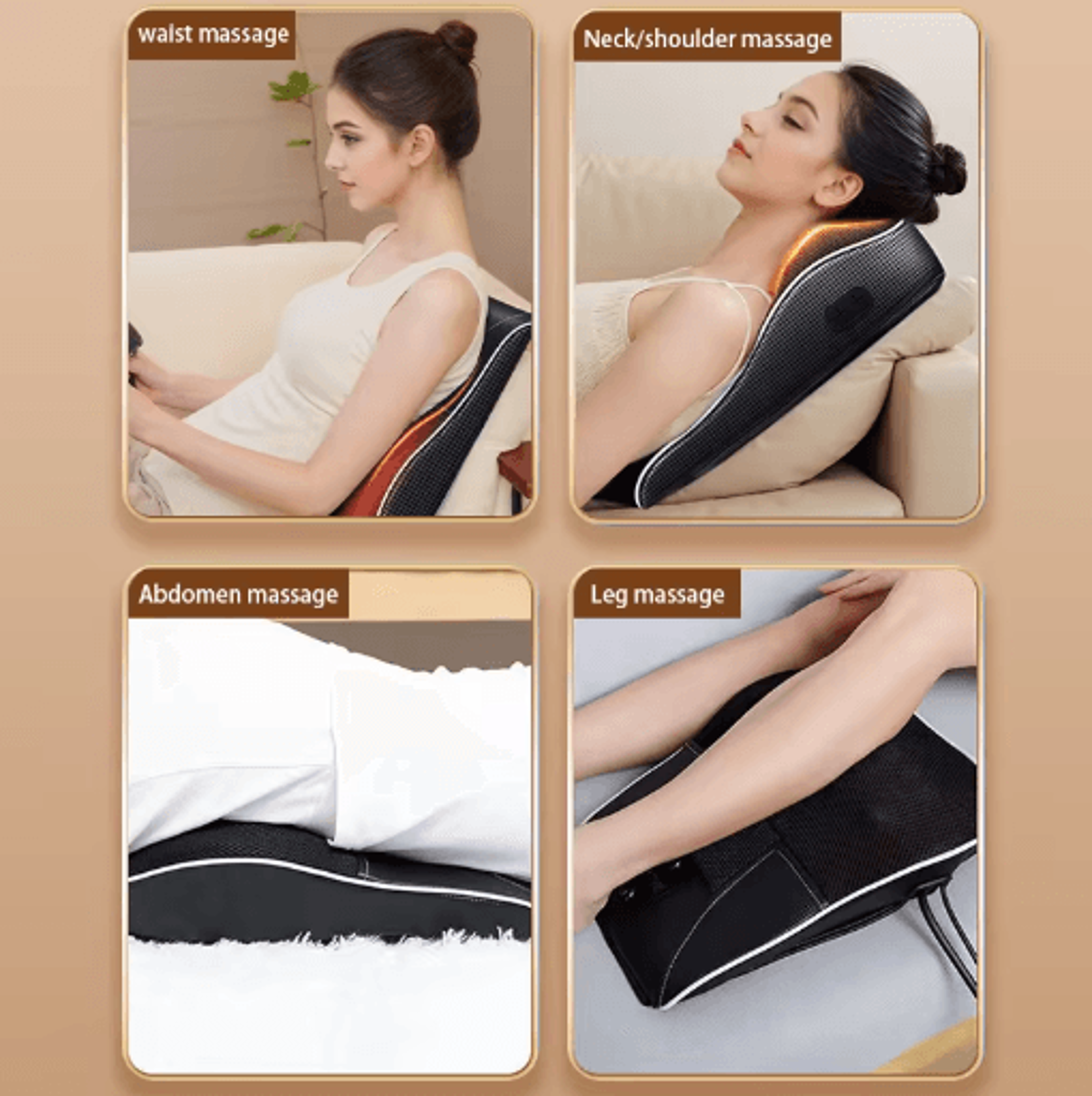 Electric Shiatsu Neck Back Massager Pillow Cervical Traction With Heat Vibration 5