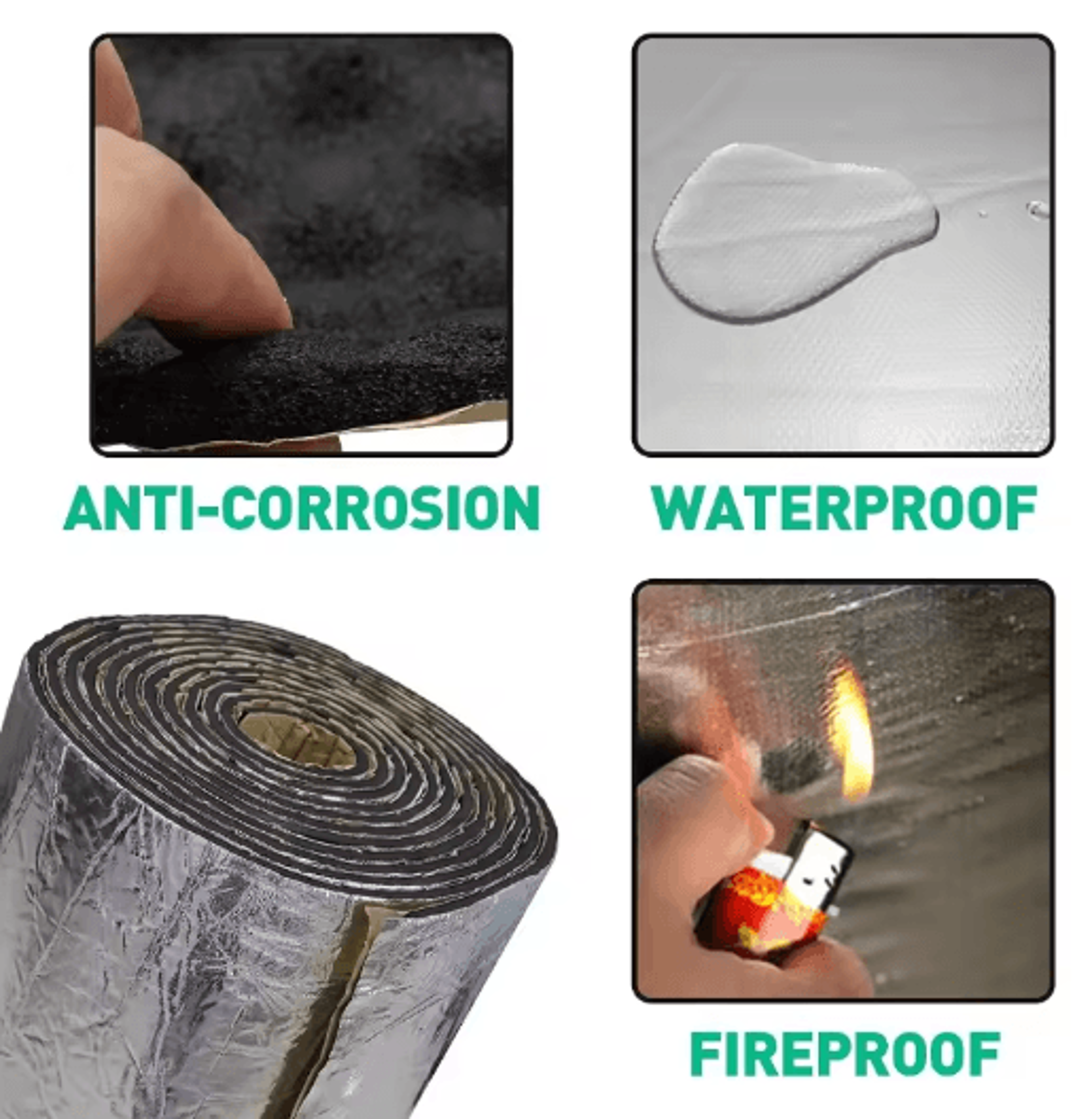 Automotive Thermal Acoustic Insulation Mat Aluminum Foil Heat Sound Deadening Cotton 5mm 10mm 6