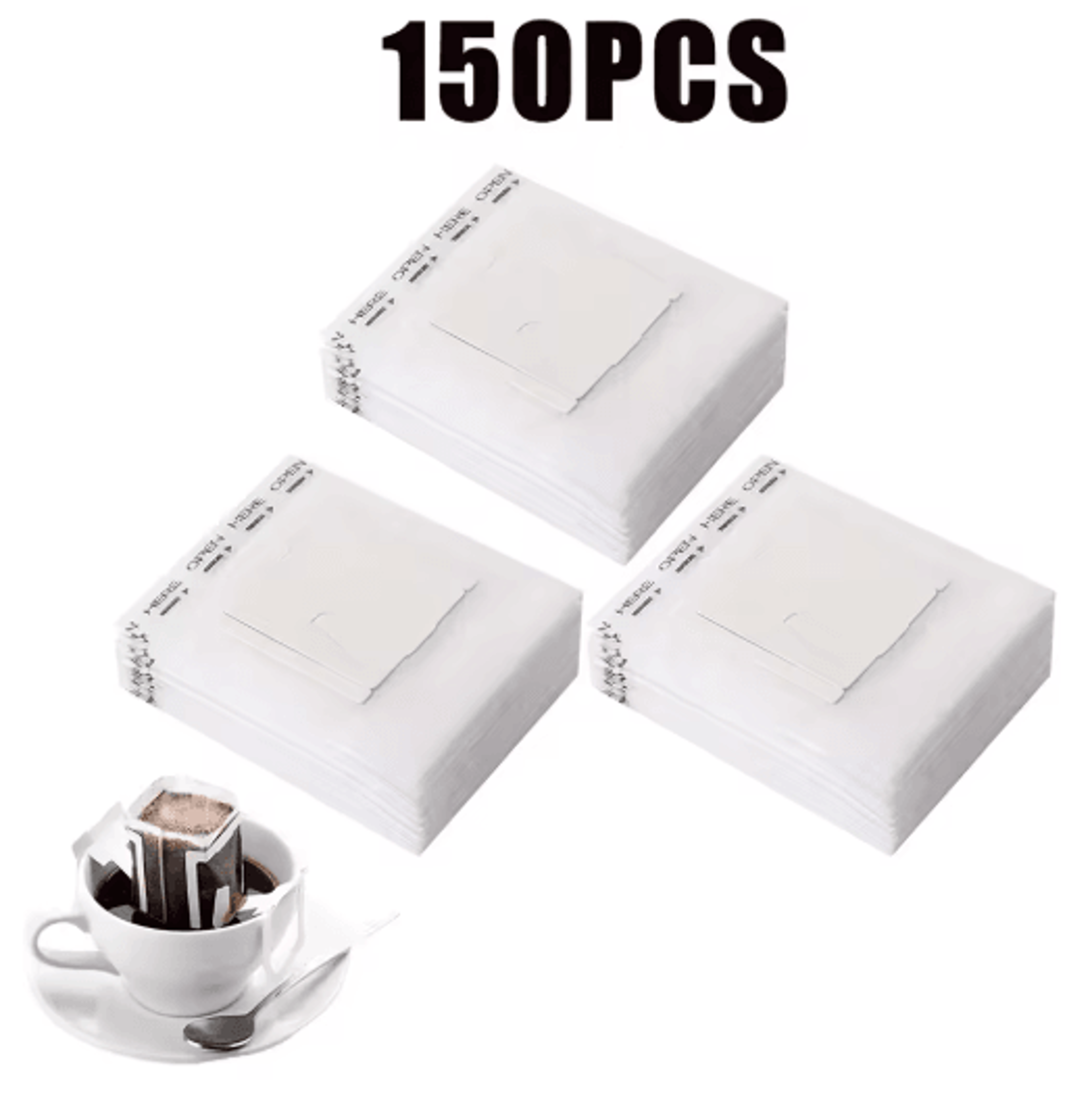 Fast Flow Hanging Ear Coffee Filter Bags Disposable Espresso Tea Brewing Paper 50 500PCS 4