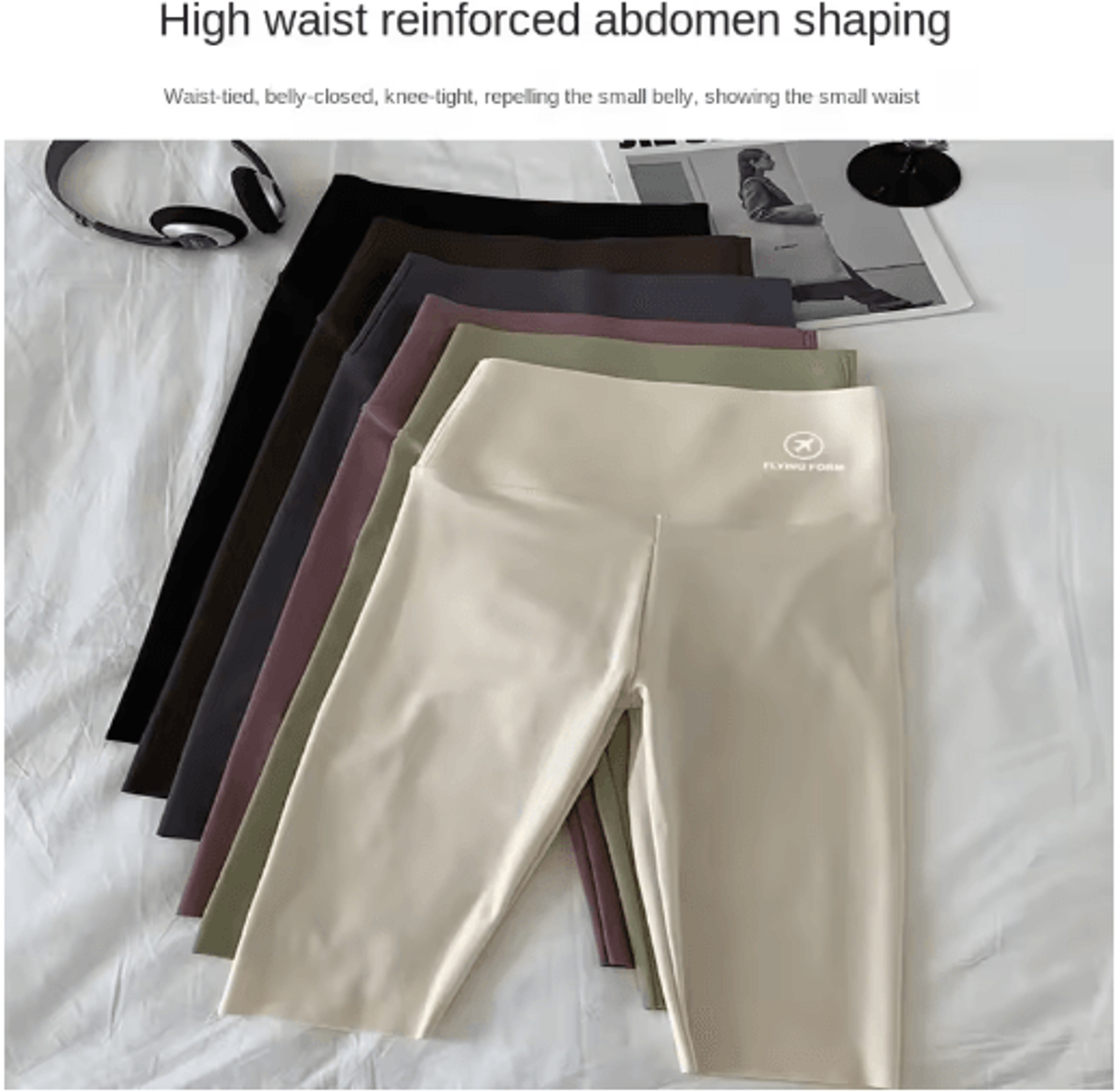 High Waisted Yoga Shorts For Women Tummy Control Butt Lifting Workout Tights 7