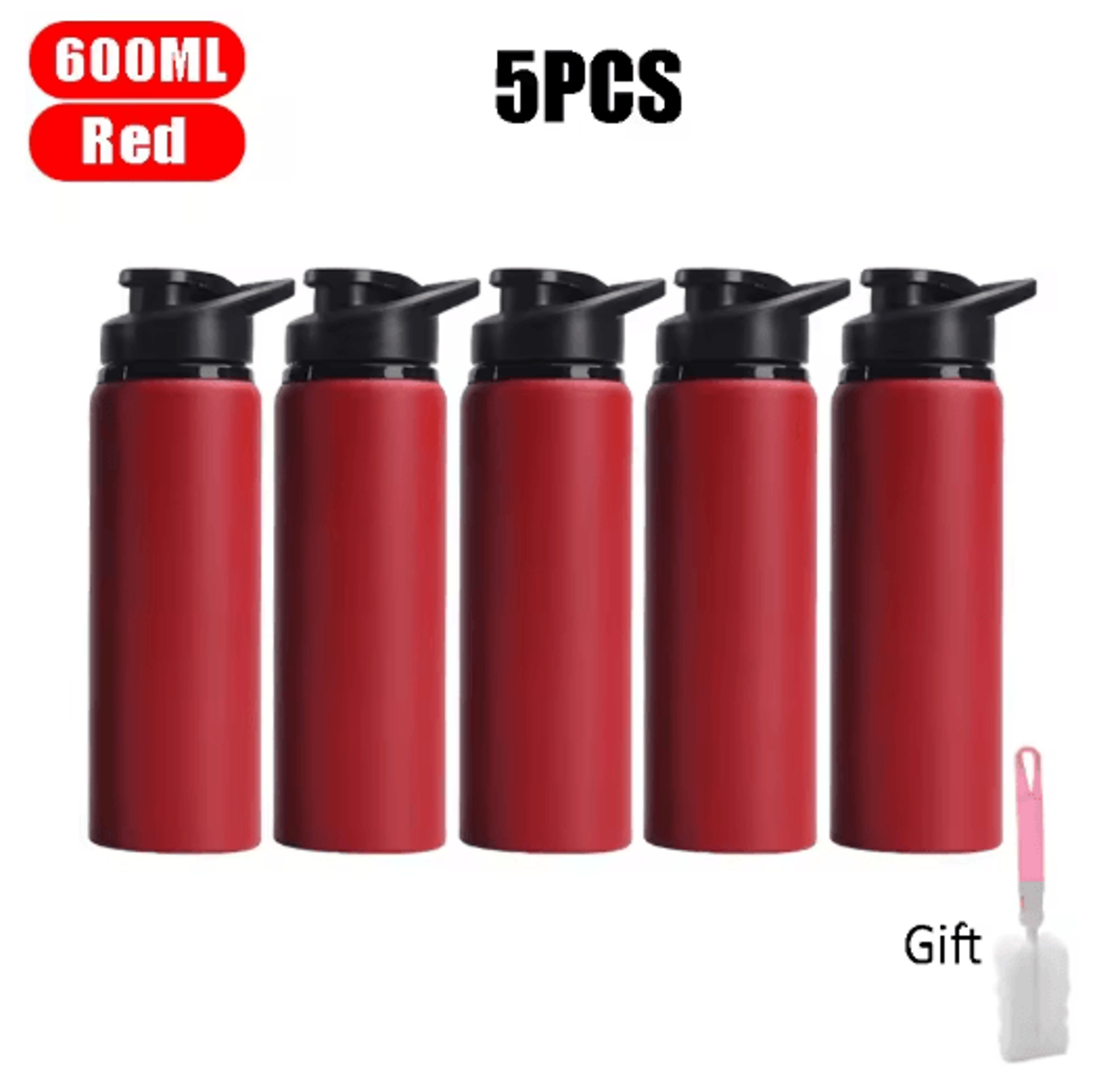 600ml Stainless Steel Sports Water Bottle Leak Proof Durable Outdoor Flask 4