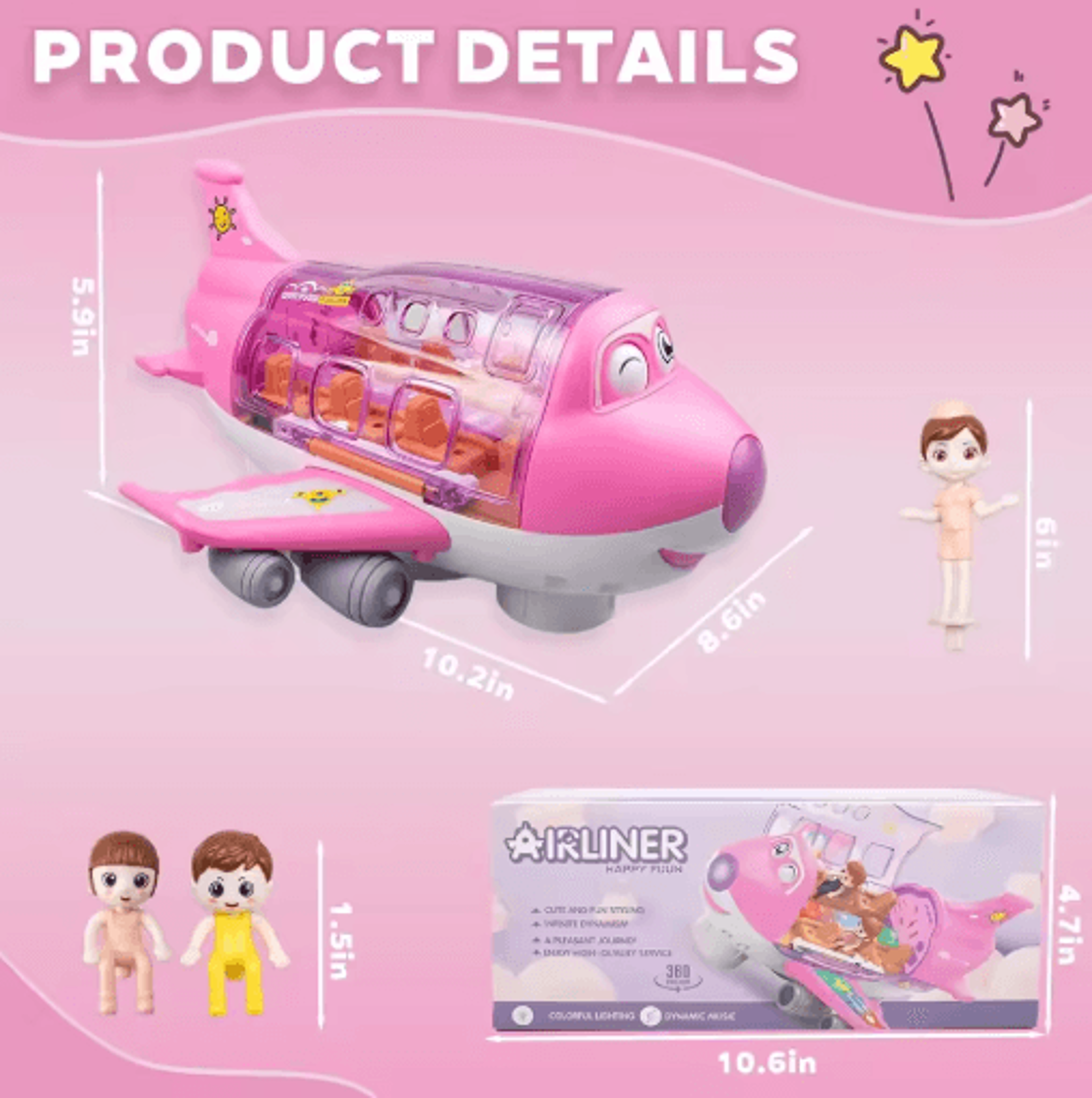 Electric Airplane Toy With Lights Music Kids Transportation Model For Boys Girls 7