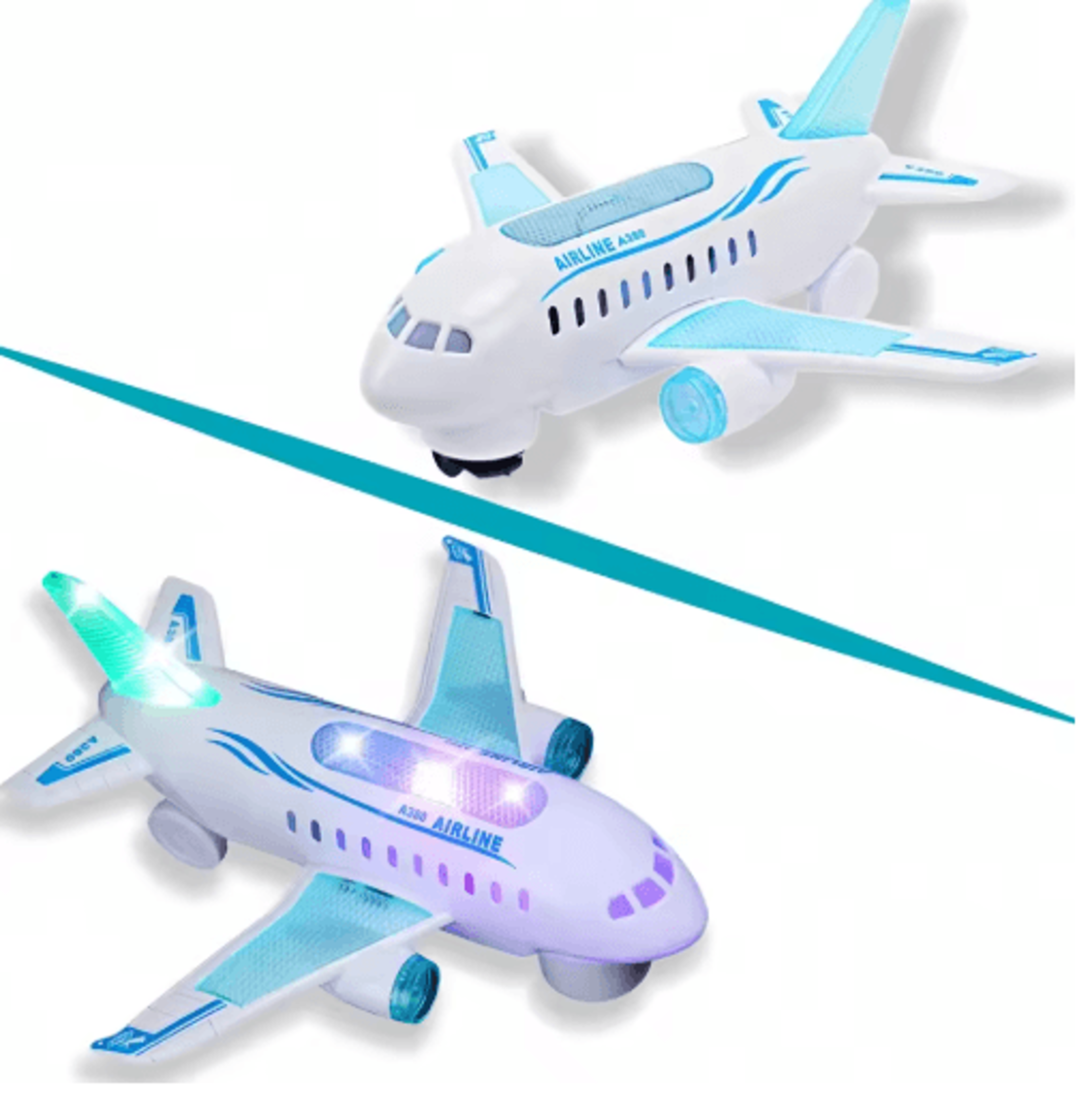 Electric Detachable Airplane Toy With Music Lights Battery Operated Toddler Plane 4