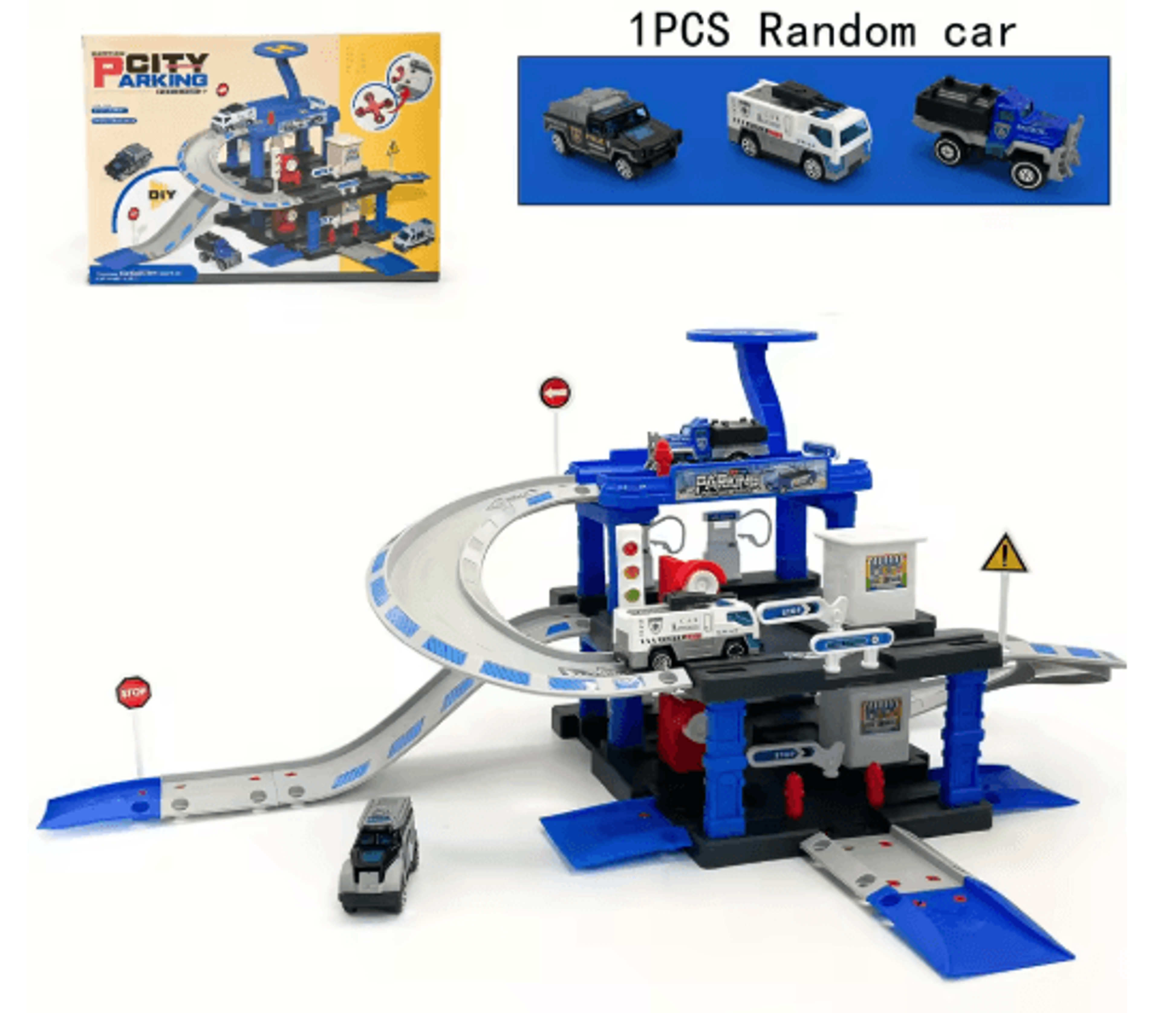 Interactive City Car Track Set With Parking Lot Road Play System 3