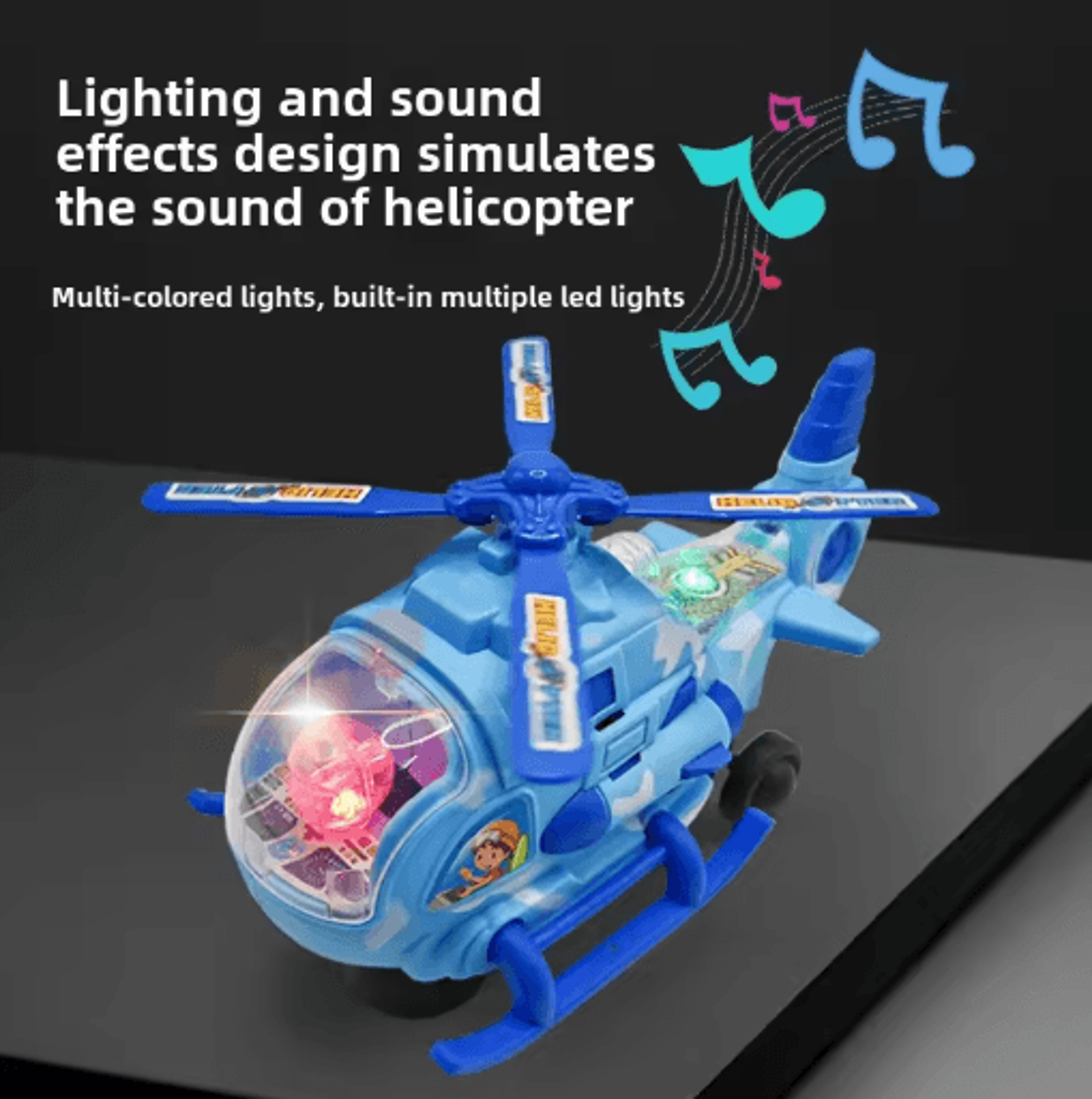 Electric Helicopter Toy For Kids 360 Rotating Light Music Aircraft Ages 3 5