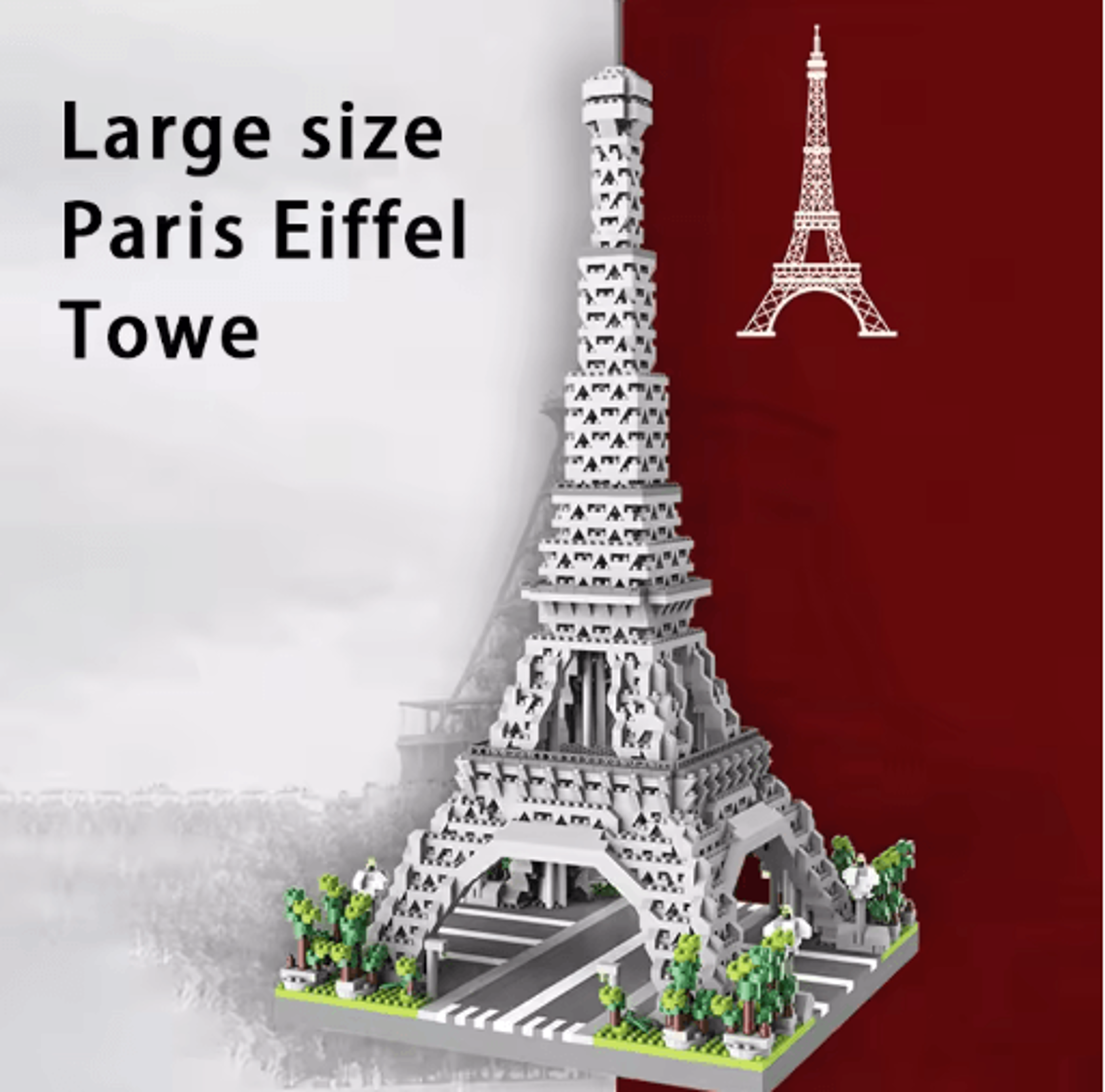 Paris Eiffel Tower Micro Building Block Set Decorative Desktop Assembly Ornament 0