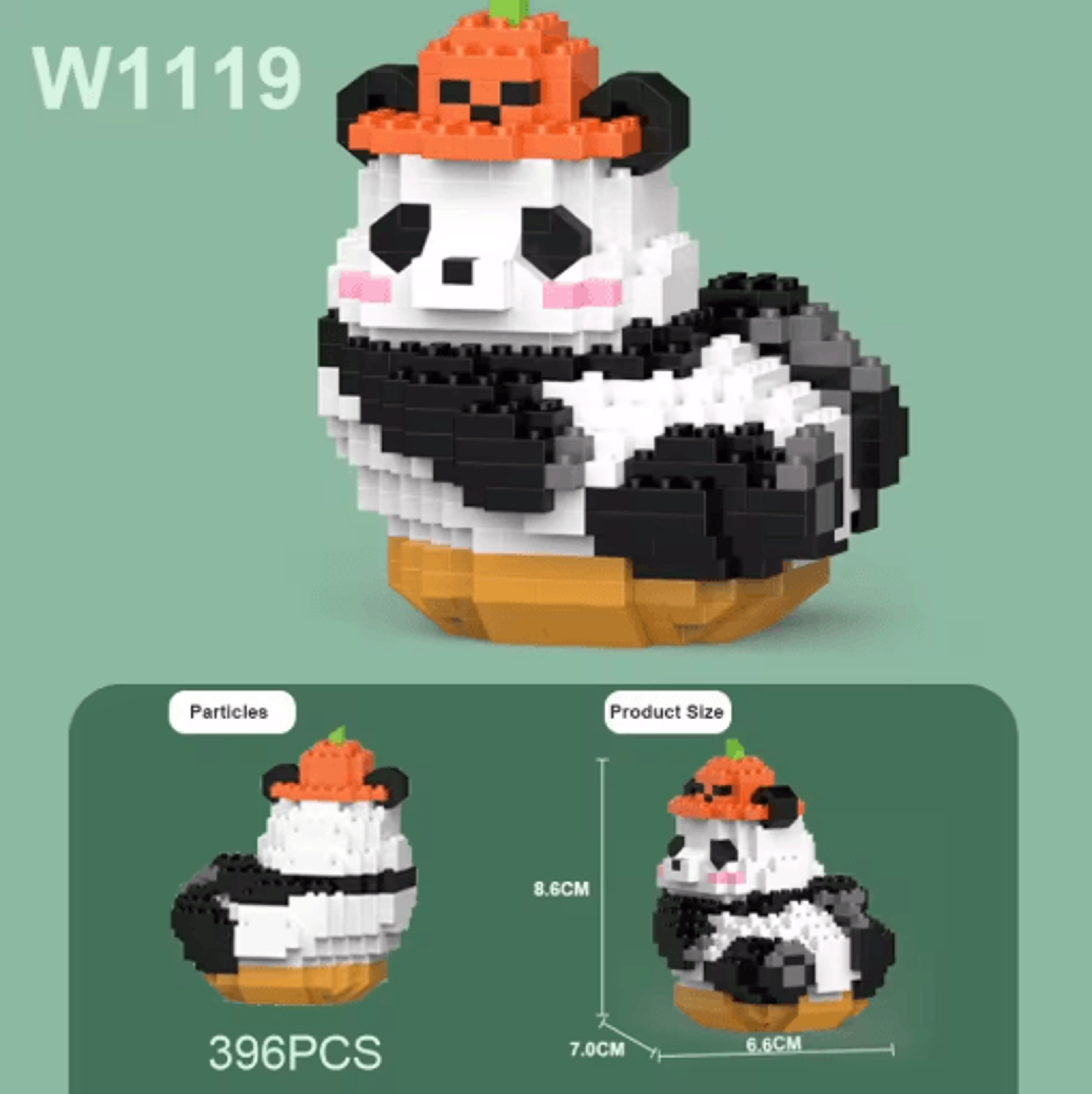 Creative DIY Mini Chinese Style Panda Building Block Set Cute Educational Animal Toy For Kids 3