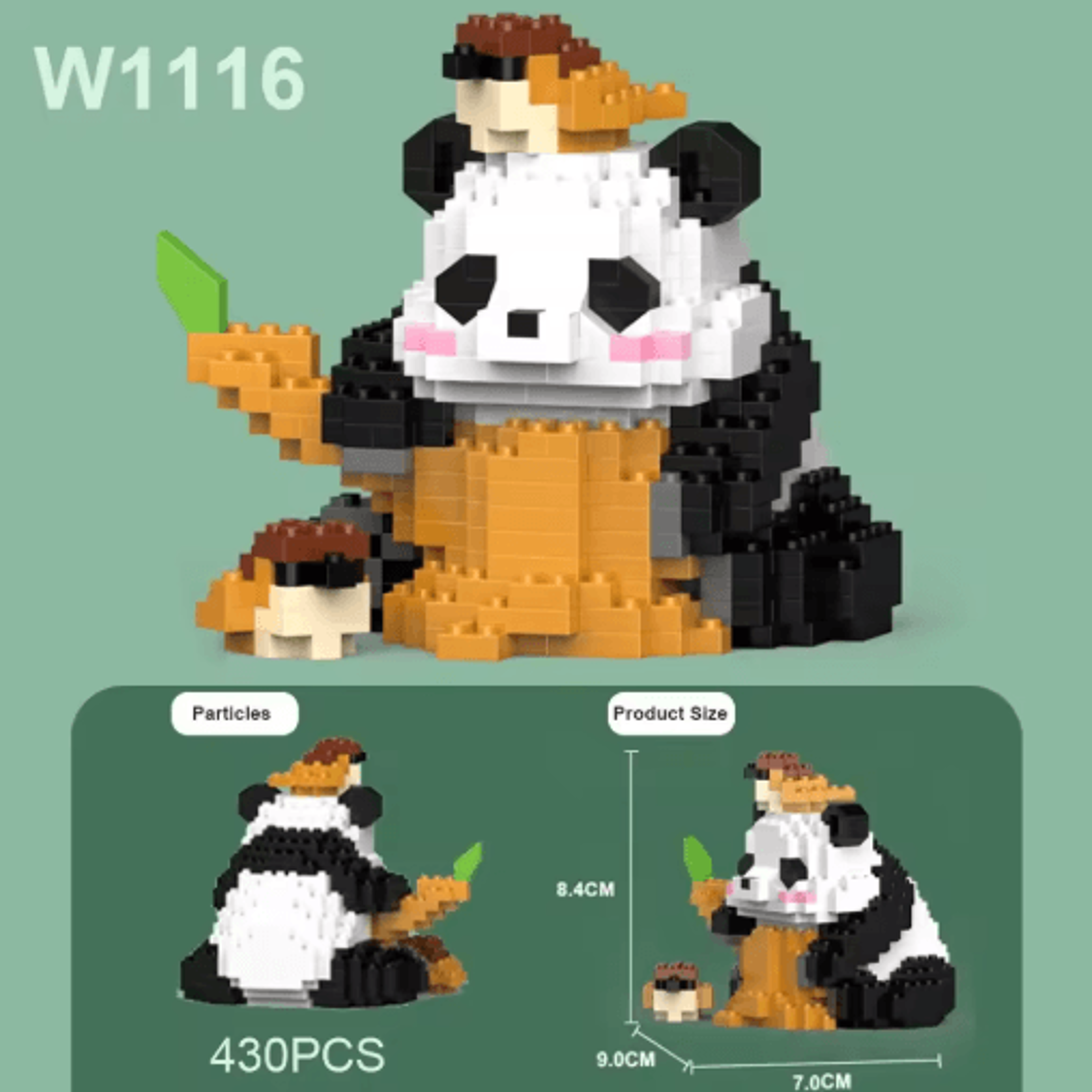Creative DIY Mini Chinese Style Panda Building Block Set Cute Educational Animal Toy For Kids 5