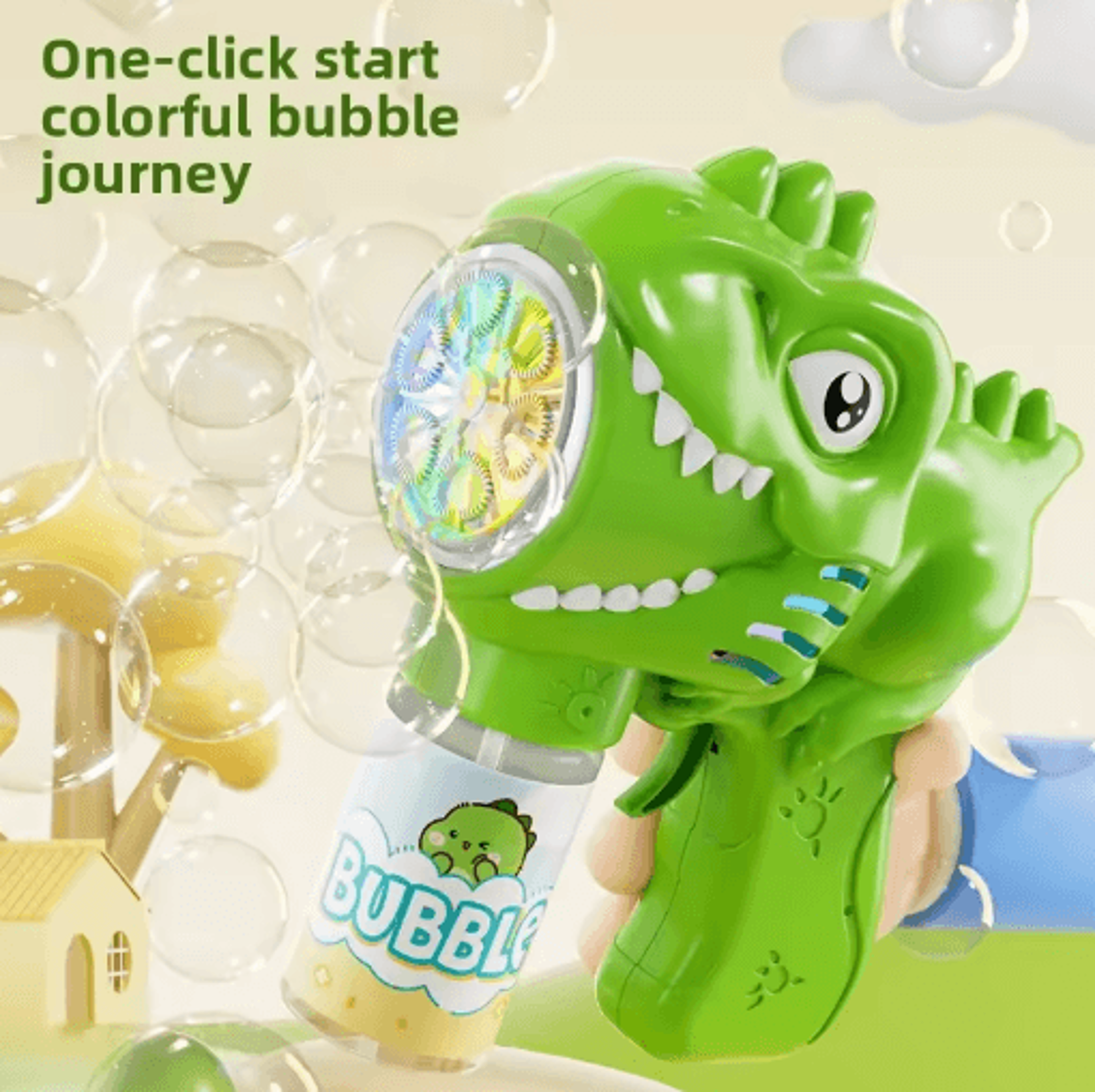 Dinosaur Bubble Gun For Kids Battery Free Outdoor Party Bubble Toy 6