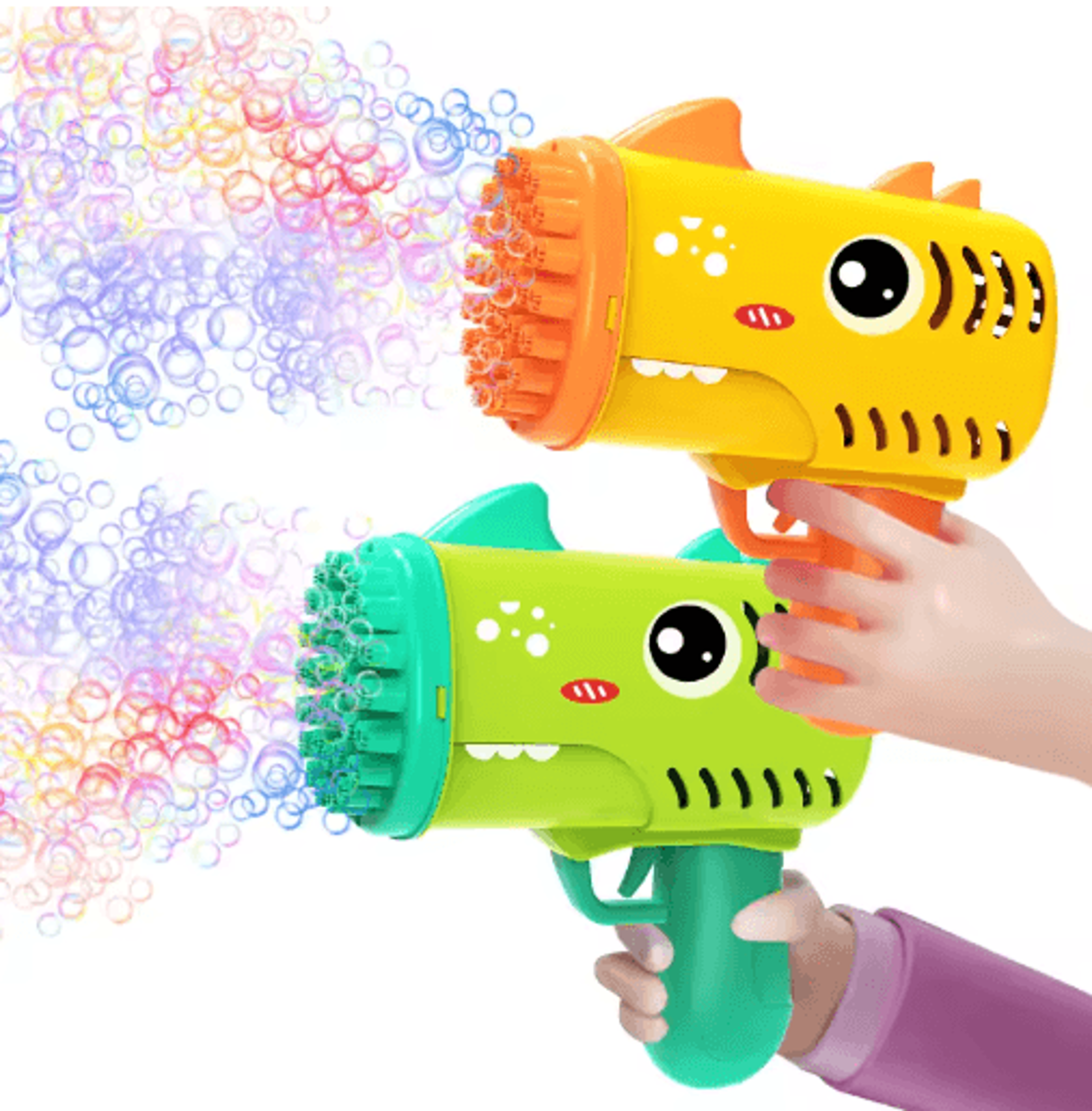 35 Hole Dinosaur Bubble Gun For Kids Battery Free Outdoor Party Bubble Toys 0