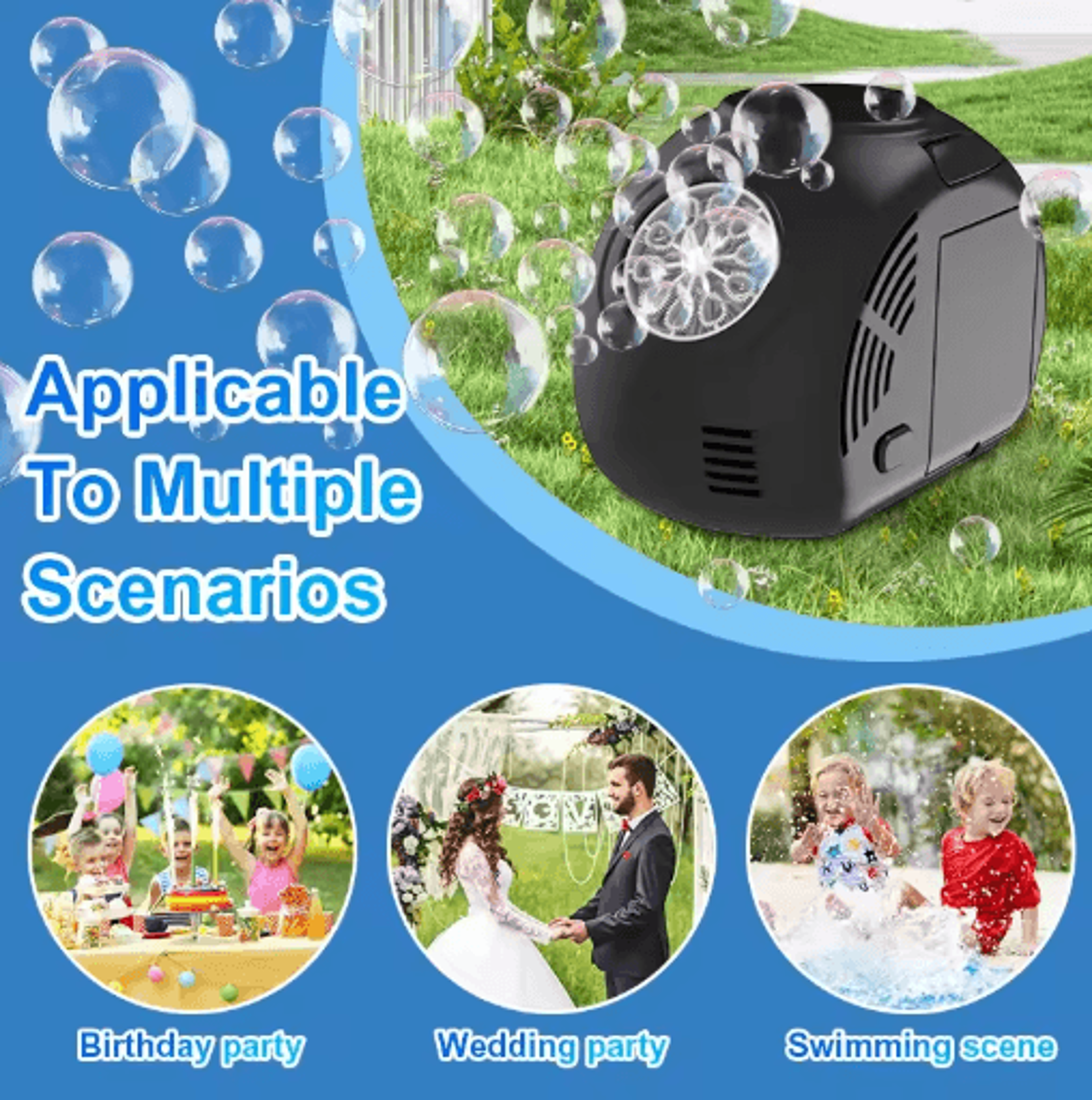 Portable Bubble Machine Toy For Kids Colorful Outdoor Bubble Maker No Battery Required 7