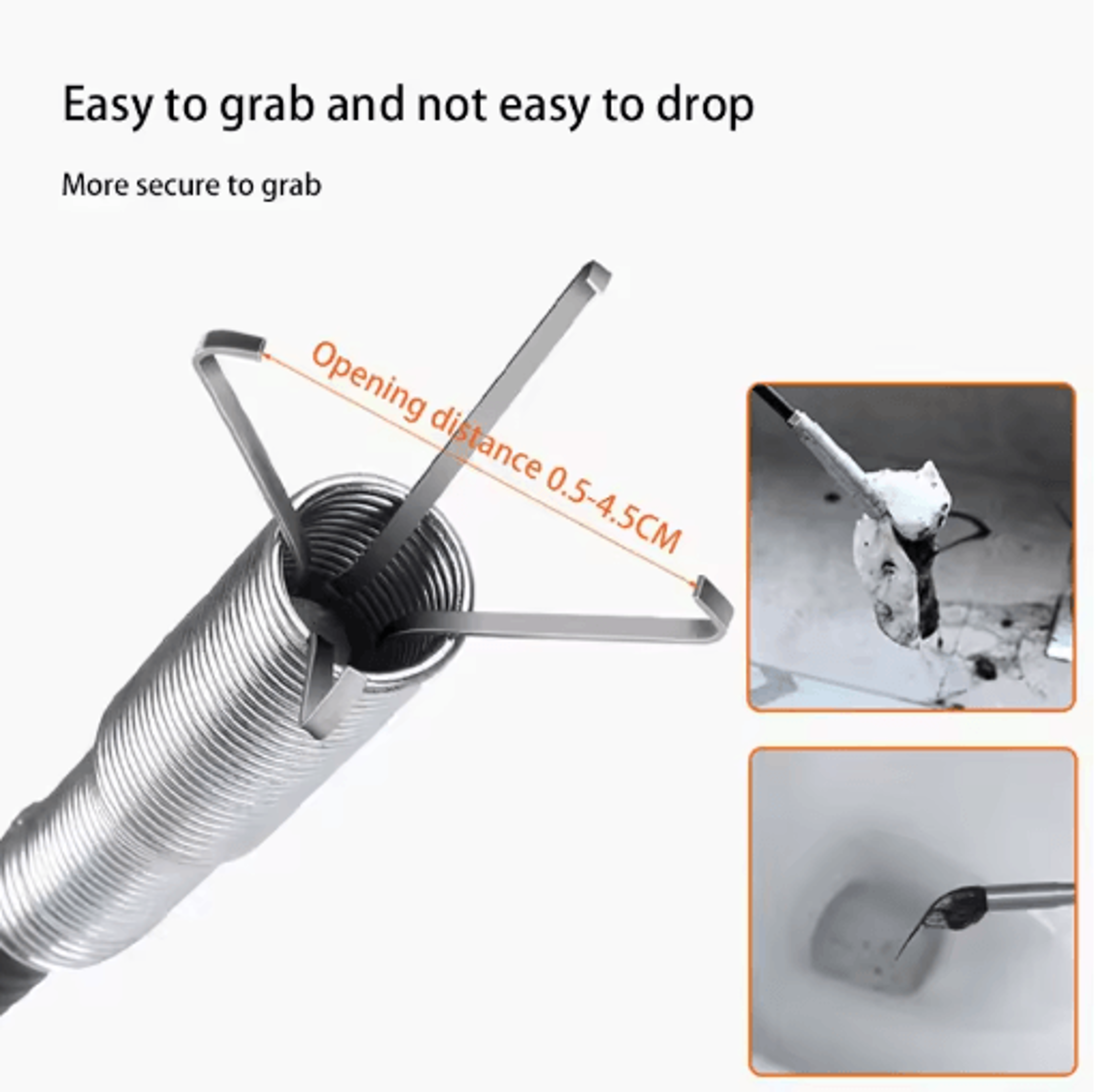 60cm Flexible Drain Snake Spring Pipe Dredging Tool For Fast Sink Clog Removal 4