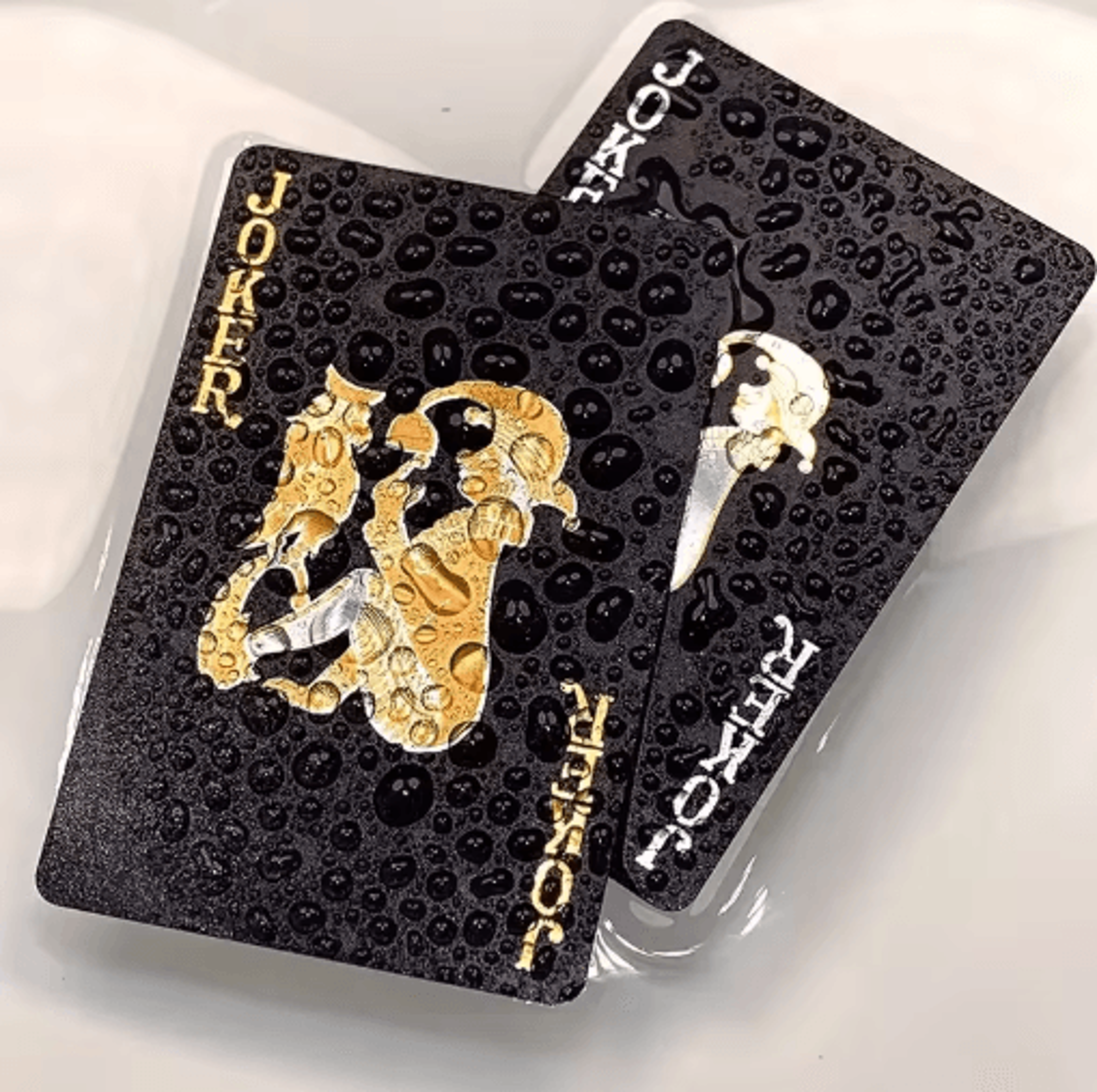 Black Gold Waterproof Playing Cards Luxury Poker Deck For Games Magic Collectors 2