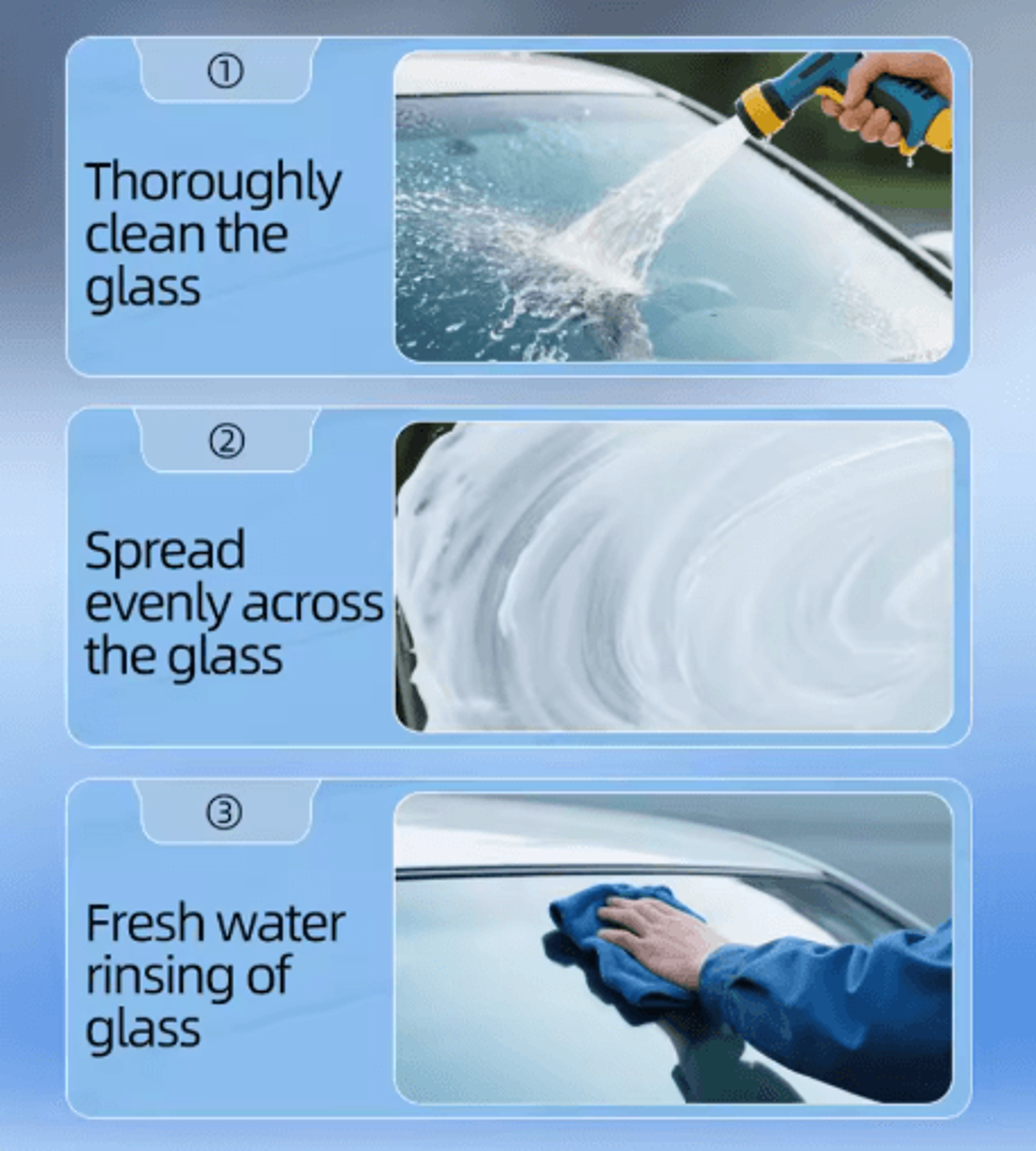 OGAS Glass Oil Film Remover Windshield Cleaning Brush With Safe Glass Polishing Paste 2