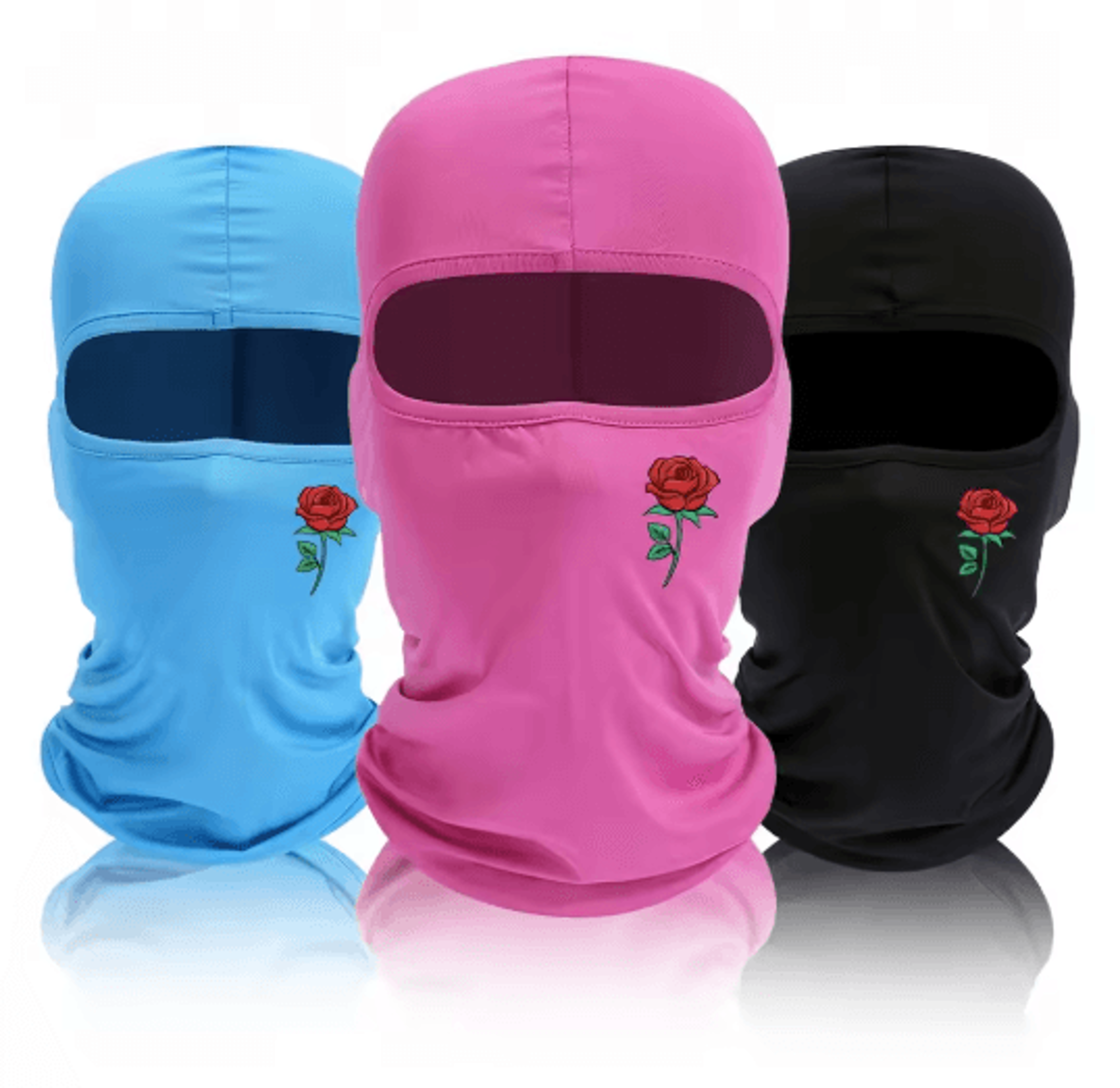 Rose Print Balaclava Ski Mask Windproof Sun Resistant Face Cover For Cycling And Travel 0
