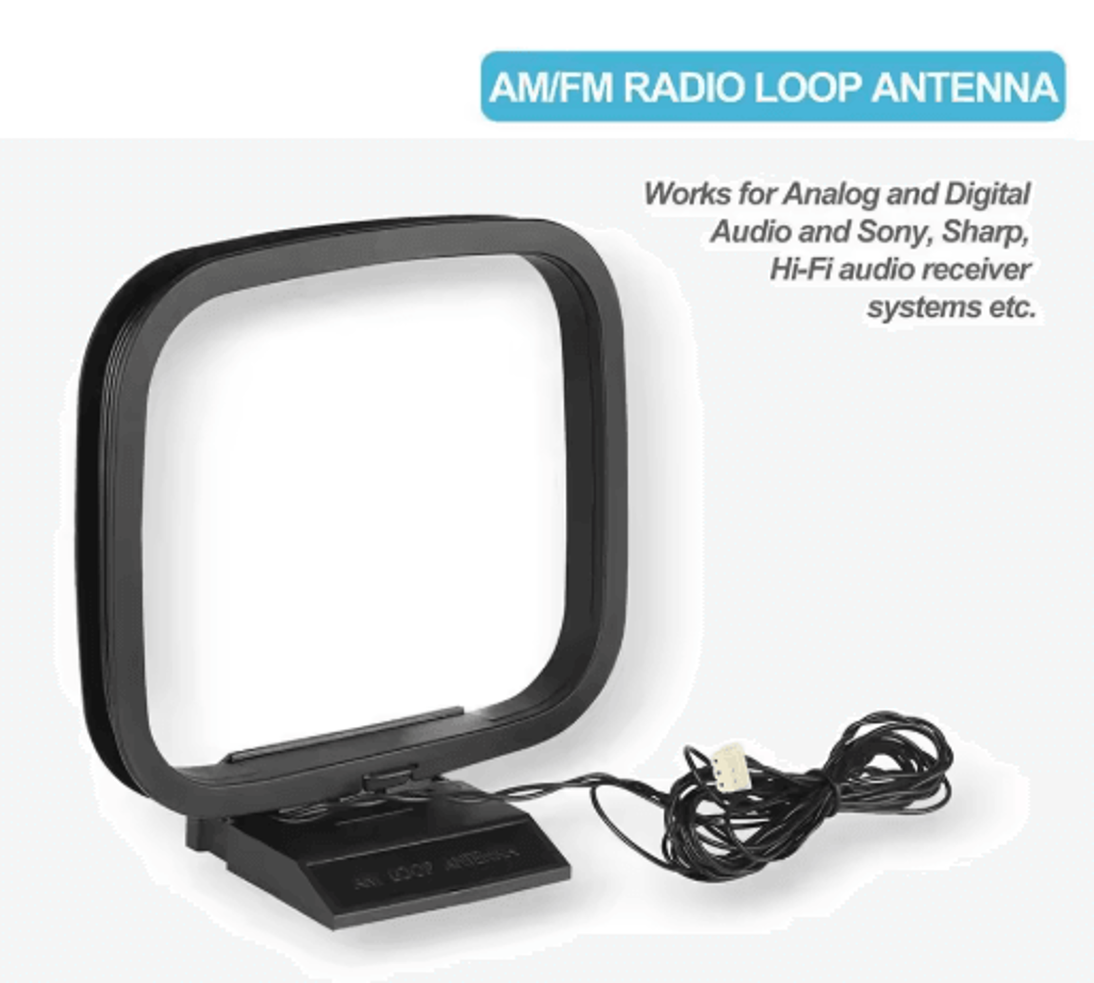 FM AM Loop Antenna With 3 Pin Mini Connector Home Audio Receiver Antenna 4