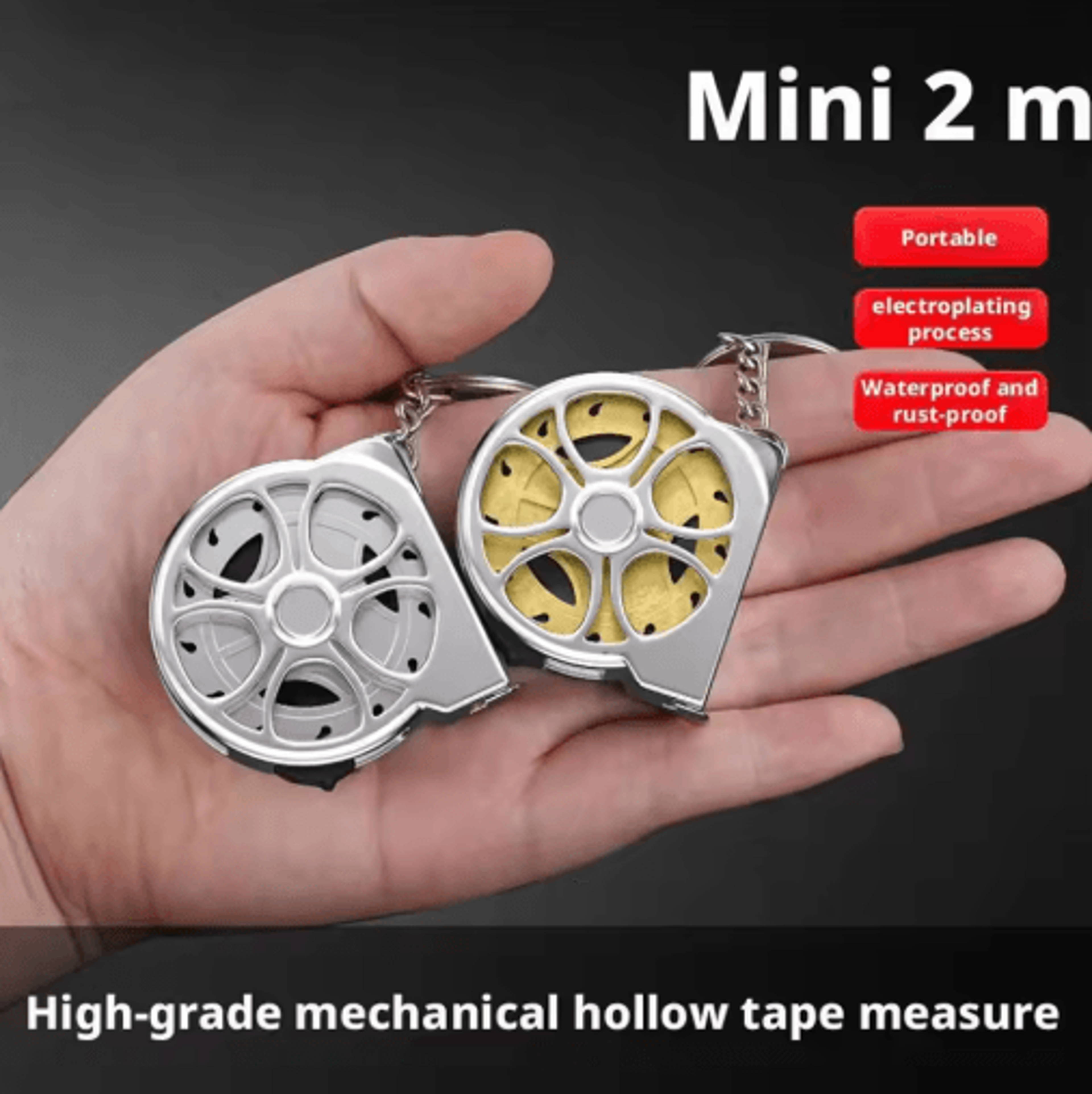 Mini Tape Measure 2M Retractable Keychain Pocket Measure With Inch And Metric Scale 7