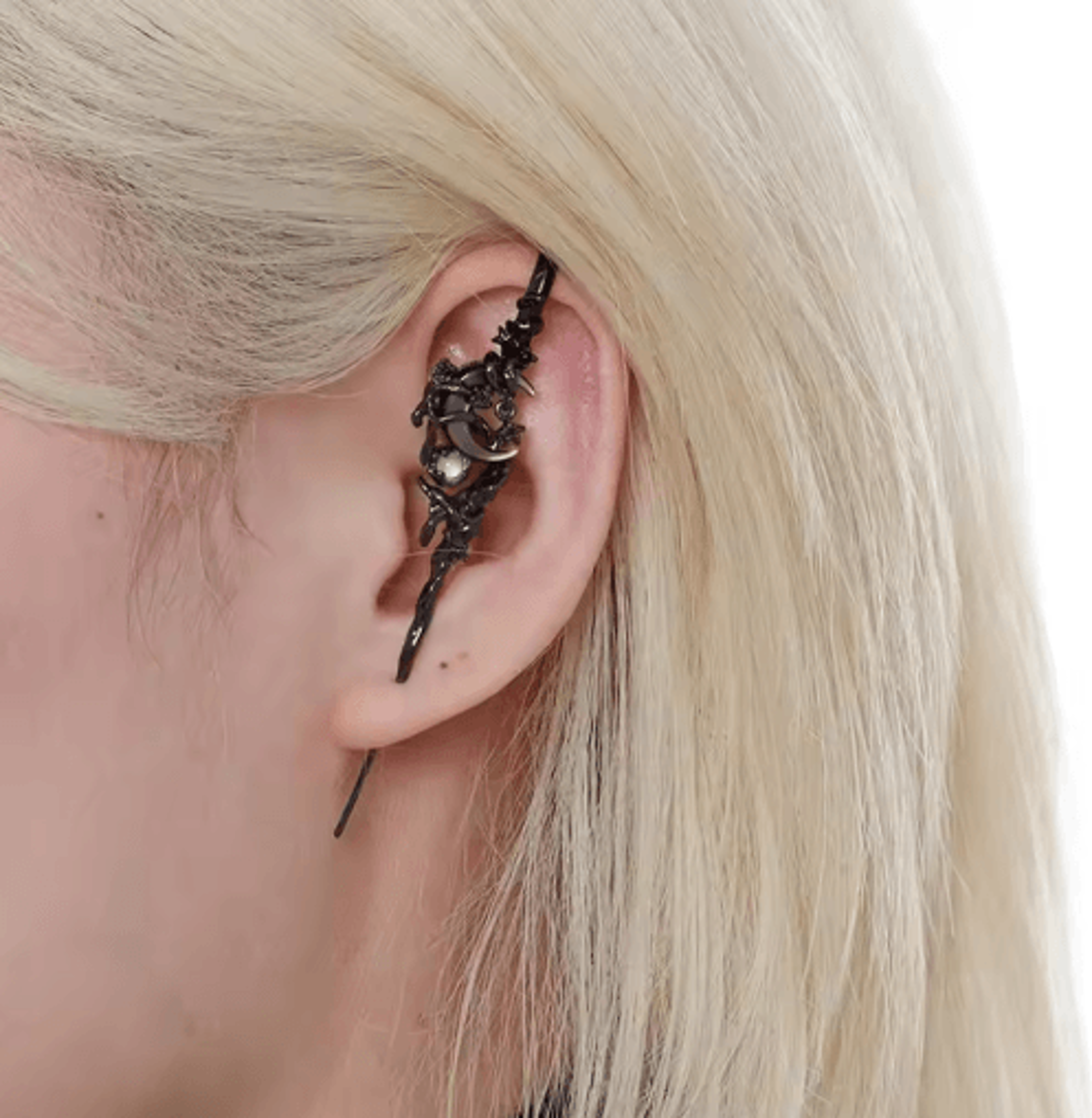 Myth Of The Moon Ear Hook Earrings Goth Sword Punk Moon Needle Star Earrings 5