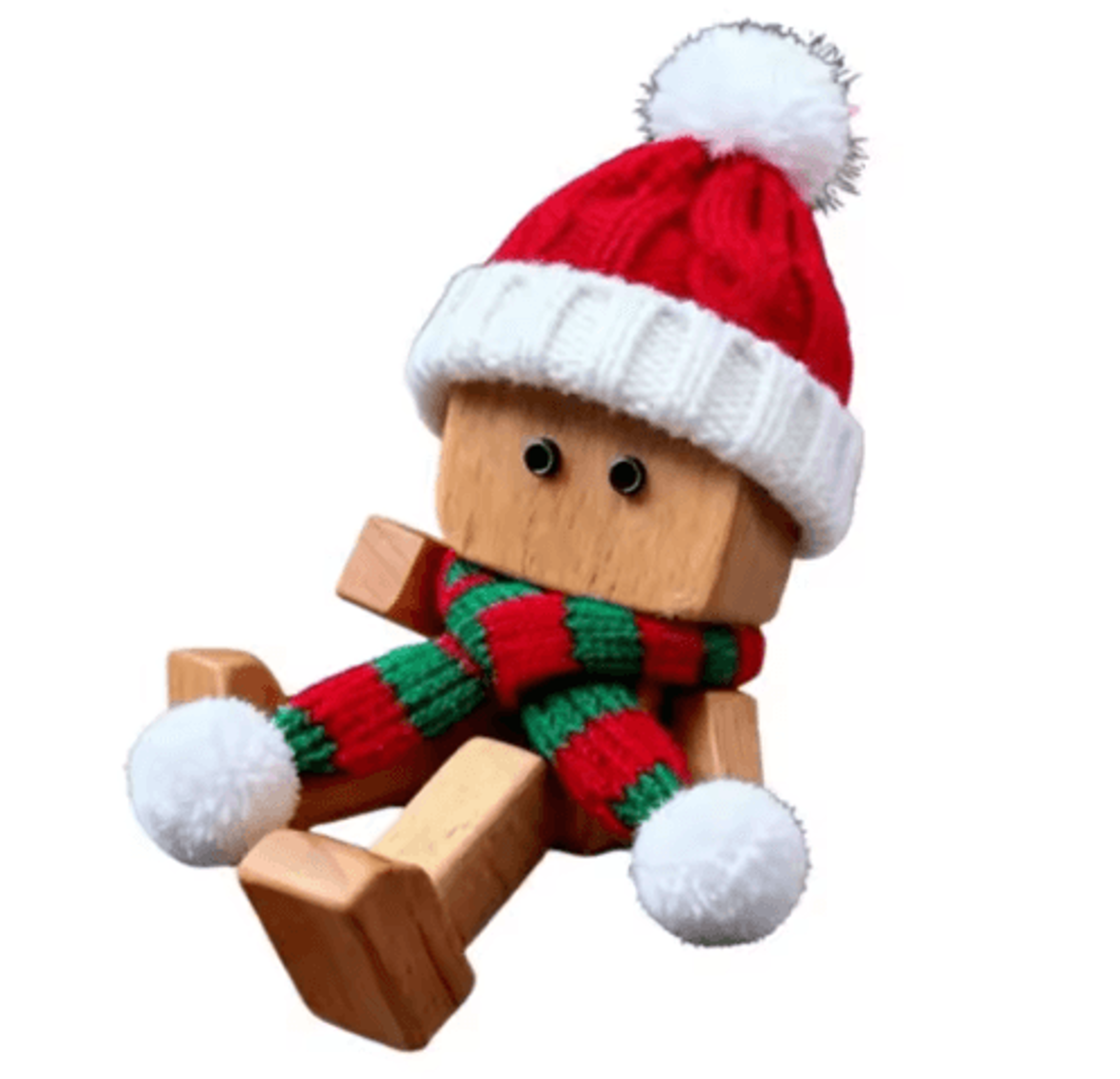 Shaking Feet Wooden Doll Christmas Ornaments Funny Spring Leg Man With Magnetic Expressions 12pcs 1