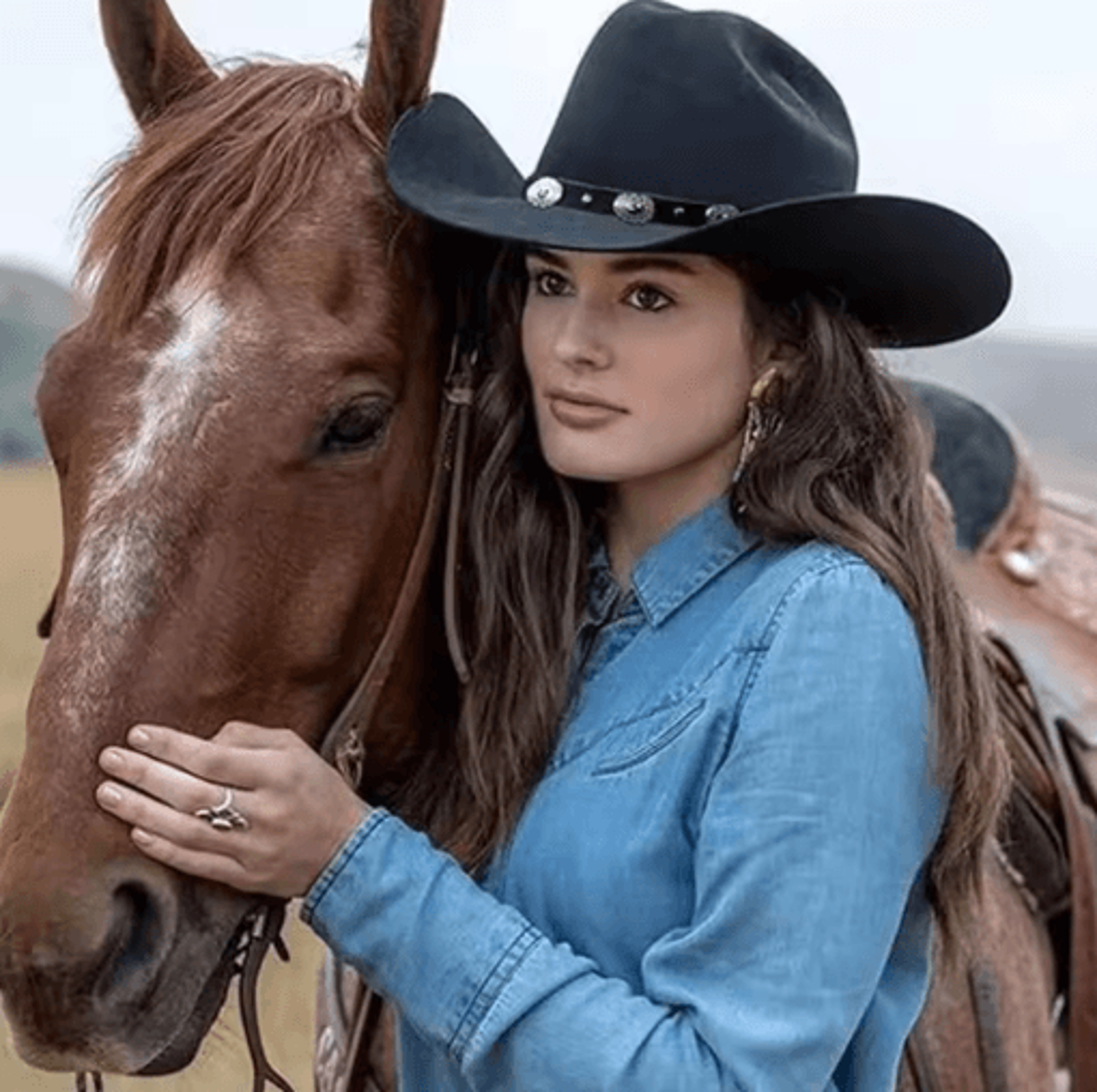 Womens Felt Western Cowboy Hat Studded Pinched Cowgirl Fedora With Wide Brim And Buckle Band 3