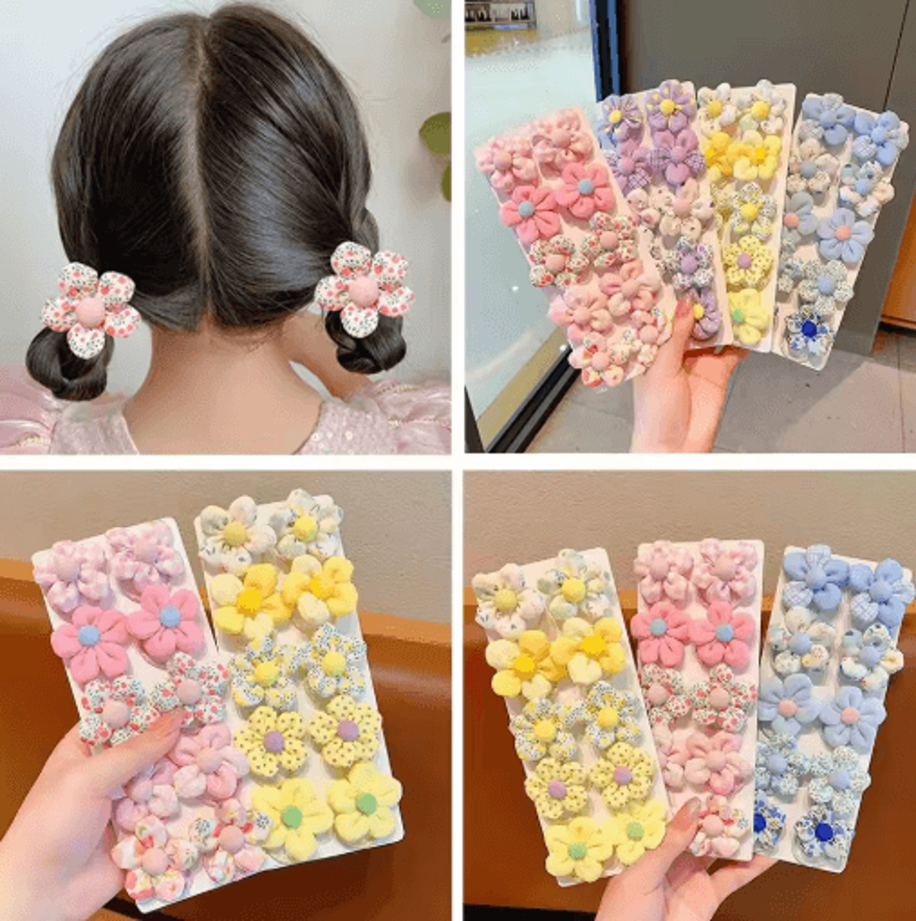 10 Piece Sweet Flower And Bow Hair Ties Cute Elastic Hair Bands For Little Girls In Candy Colors 0