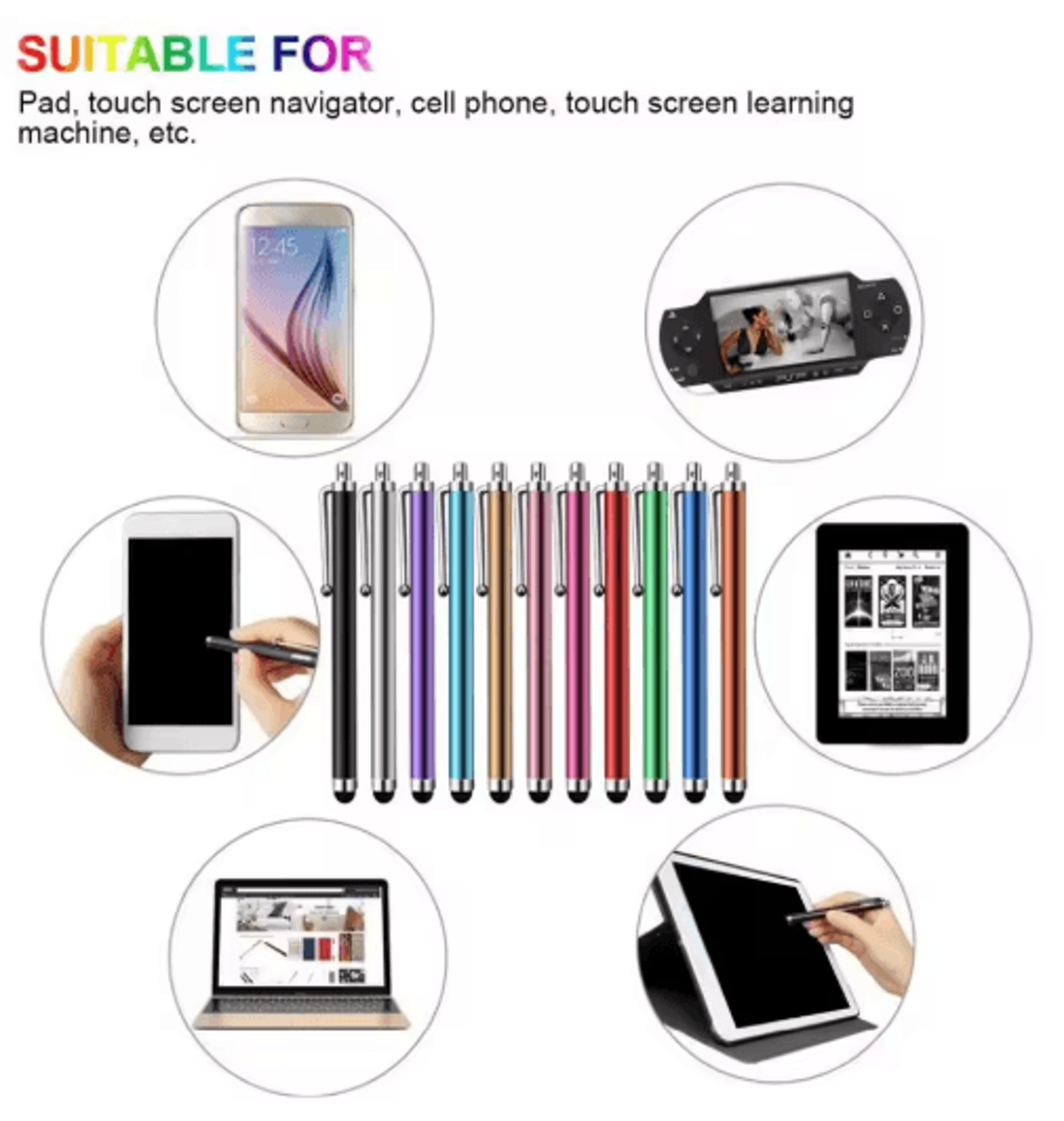 Pack Of 50 Universal Capacitive Stylus Pens Metal Touchscreen Stylus For Phones And Tablets 0
