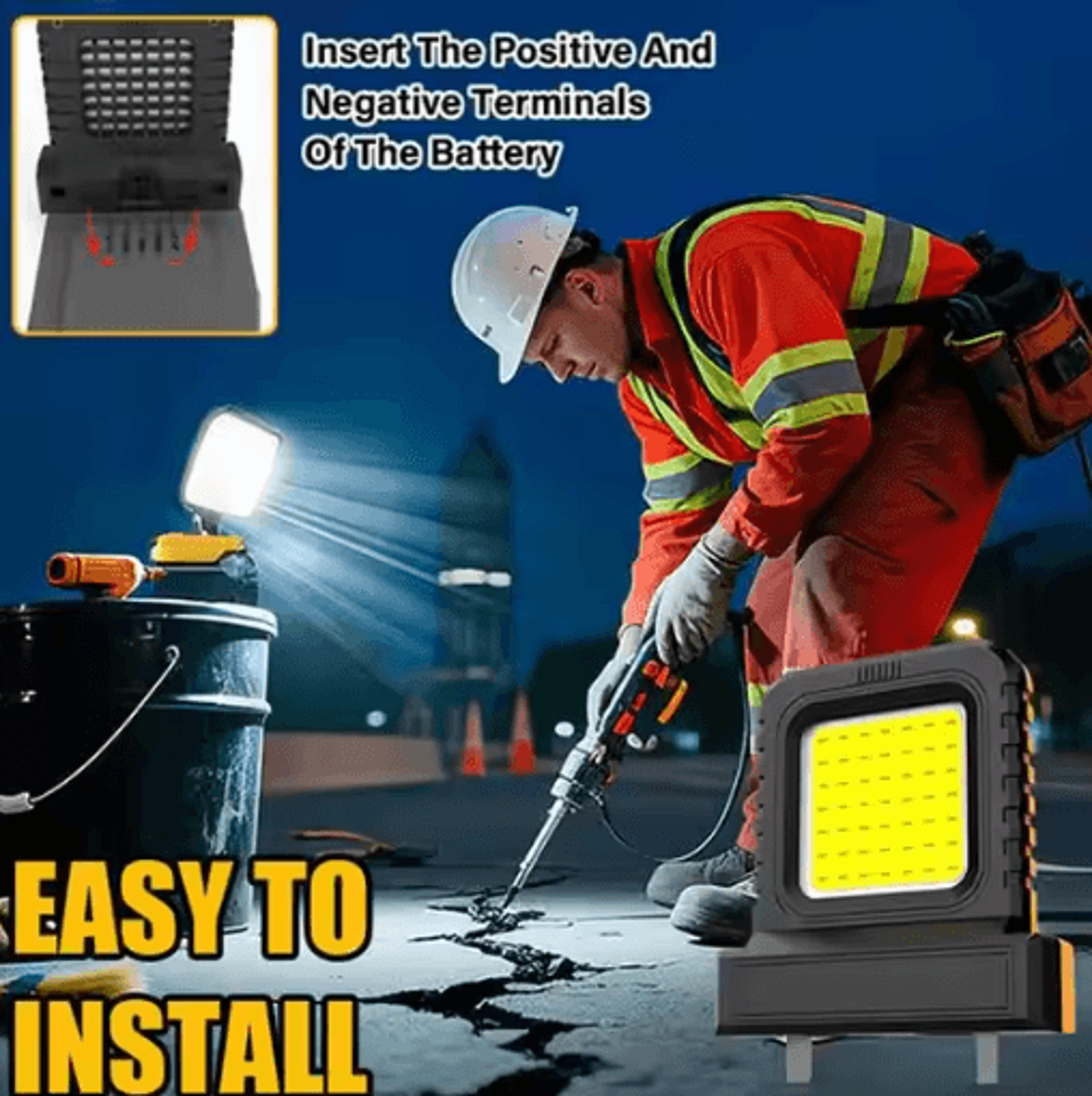Universal High Brightness LED Work Light Power Tool Floodlight For Makita Battery Case 6