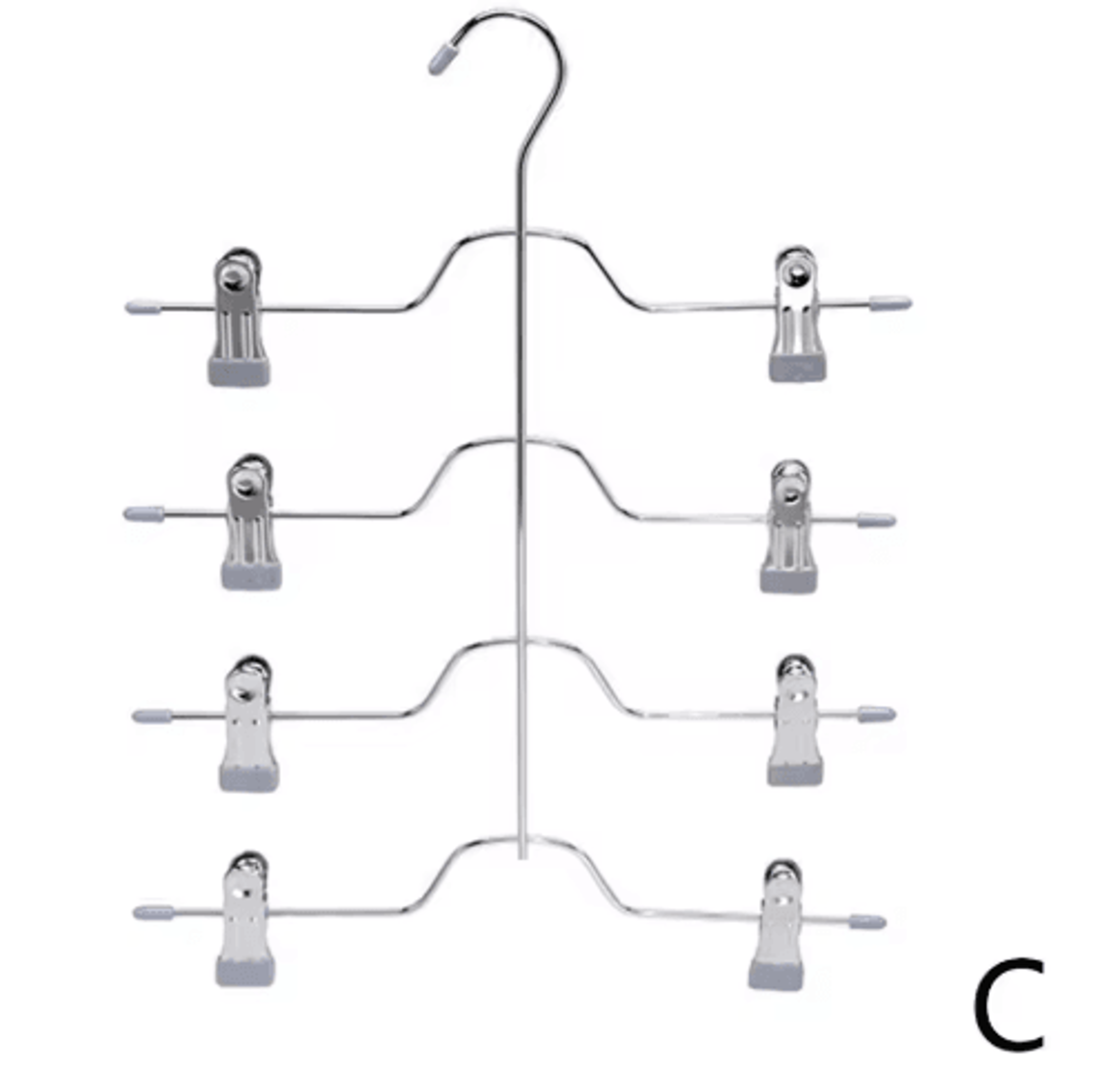4 Tier Space Saving Pants Hangers Closet Organizer With Clips For Pants Skirts And Scarves 1