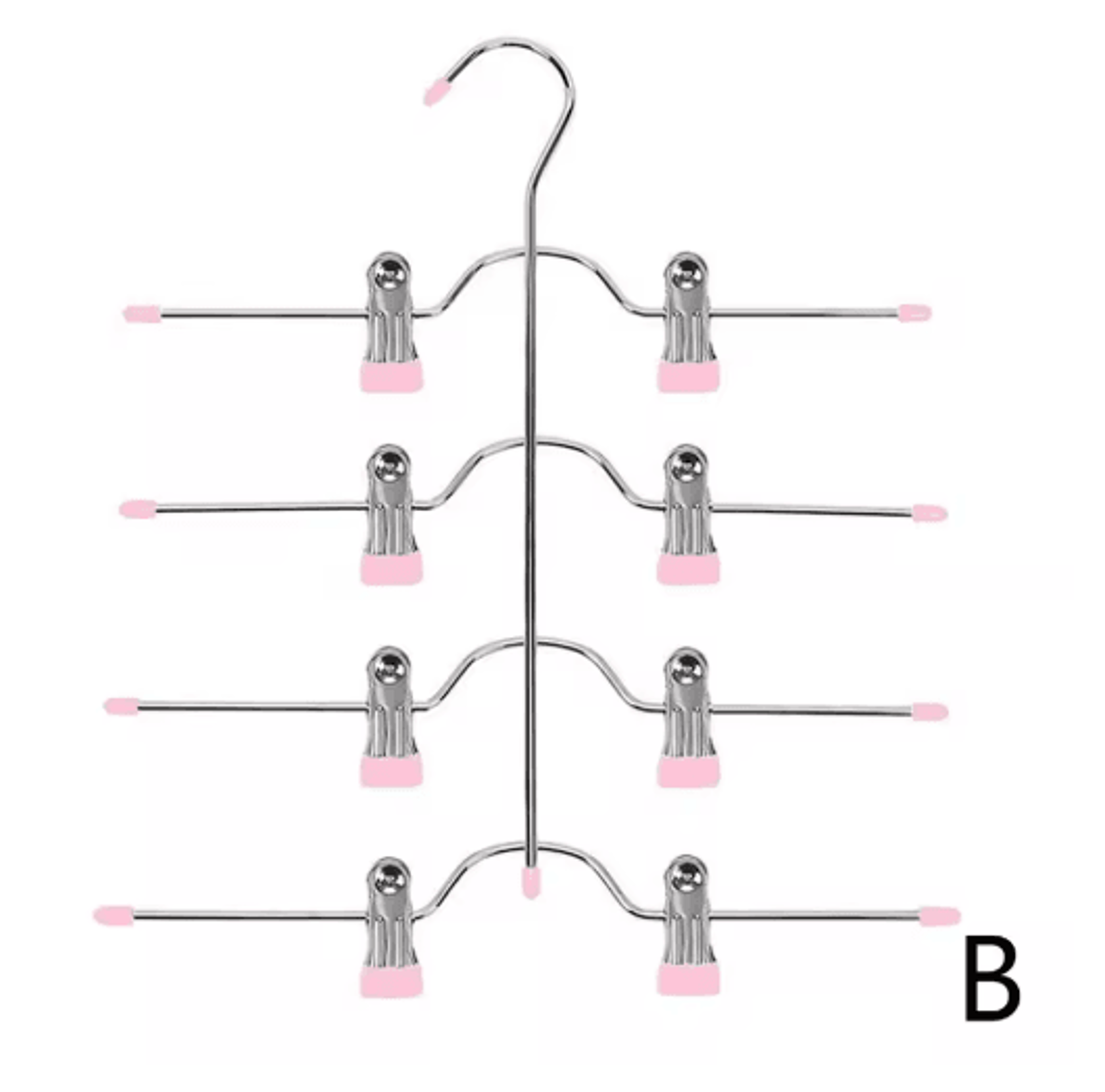 4 Tier Space Saving Pants Hangers Closet Organizer With Clips For Pants Skirts And Scarves 2
