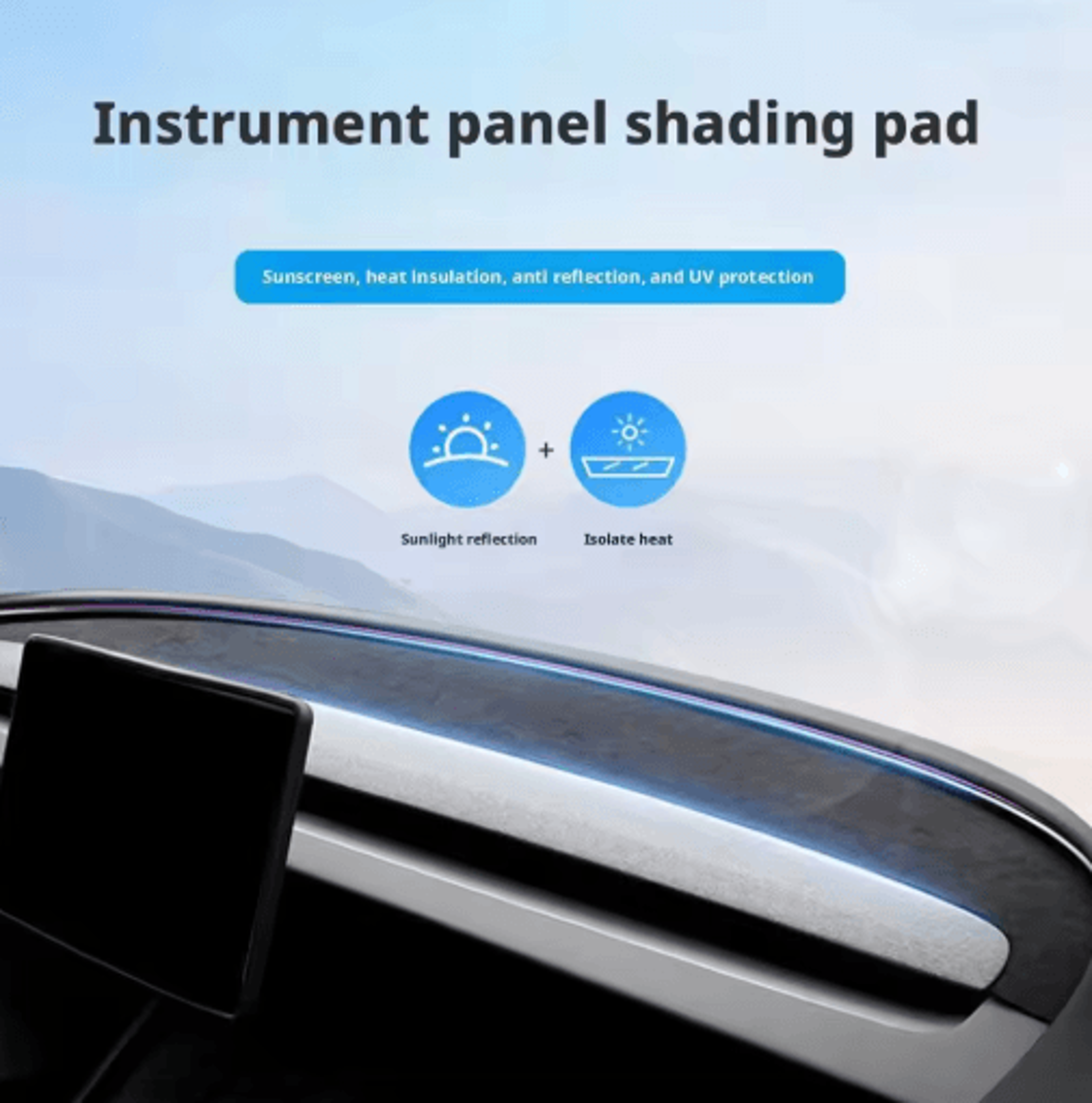 Suede Dashboard Cover For Tesla Model 3 And Model Y Anti UV Non Slip Dash Mat Interior Accessory 10