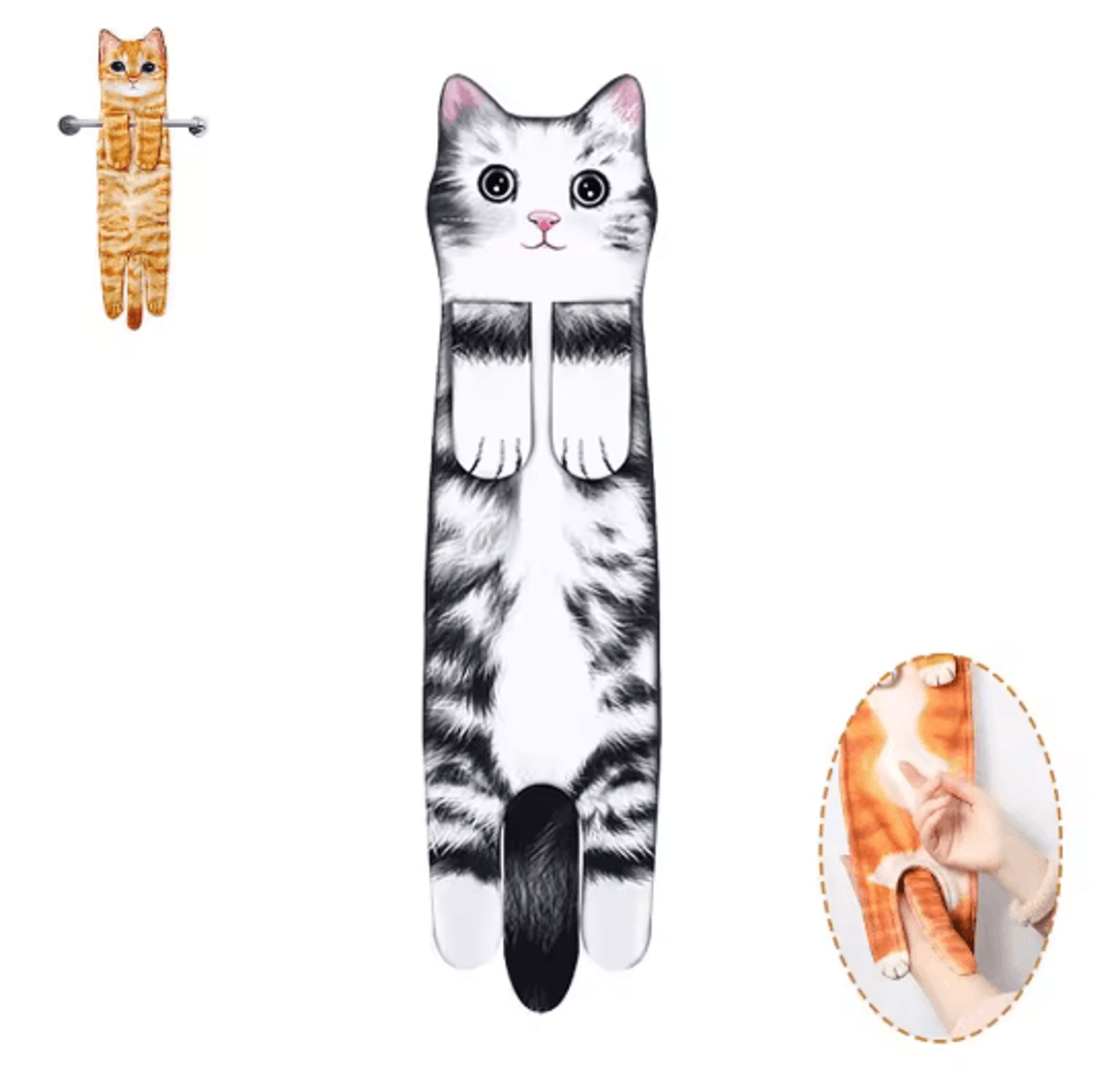 Funny Cat Hand Towel Cute Hanging Kitchen And Bathroom Towel For Cat Lovers 3