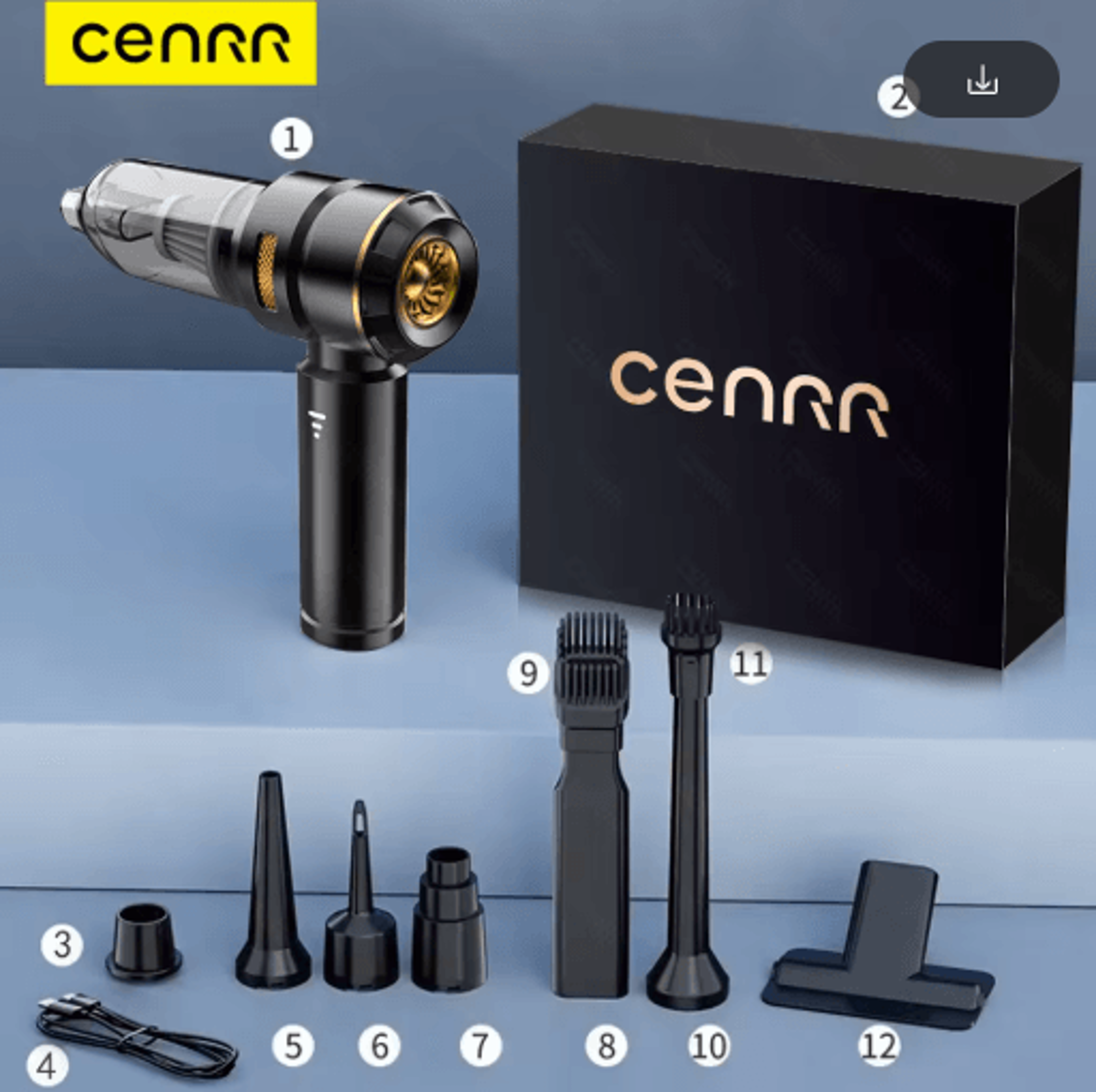 CENRR Wireless Car Vacuum Cleaner Powerful Portable Handheld Cleaner For Auto Interiors 7