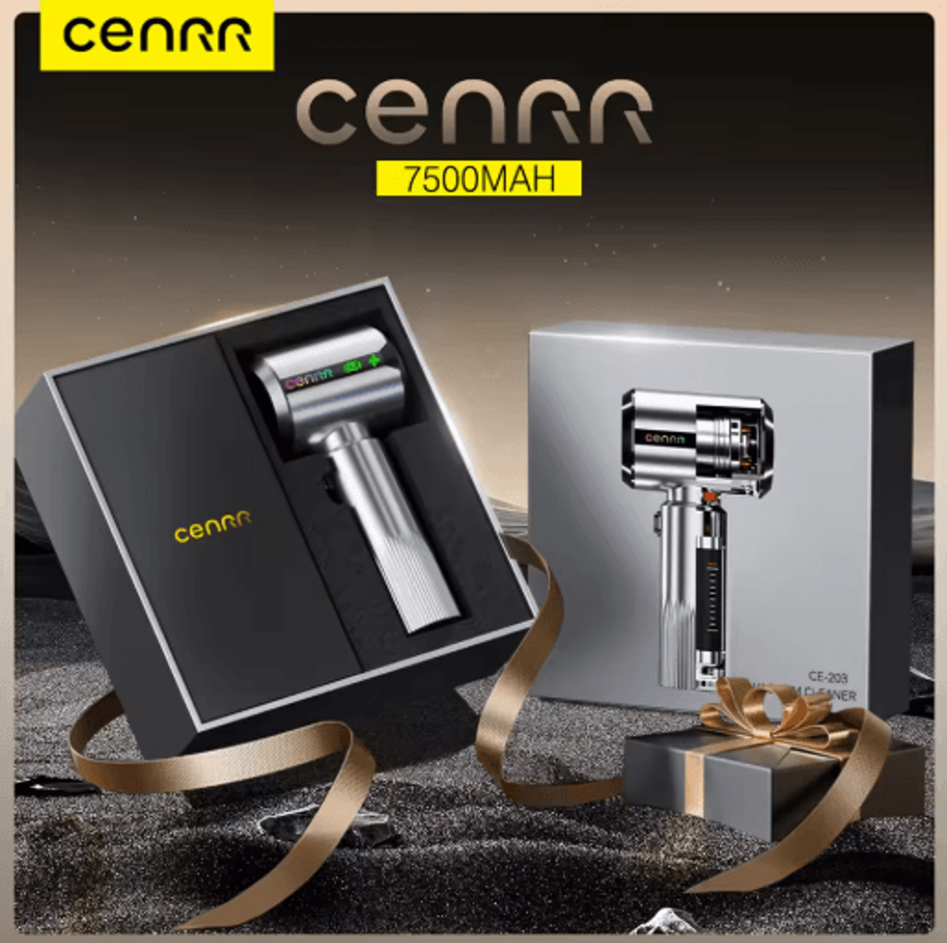 CENRR Wireless Mini Car Vacuum Cleaner Powerful Handheld Cleaner With LED Display And Air Gun 7500m 6
