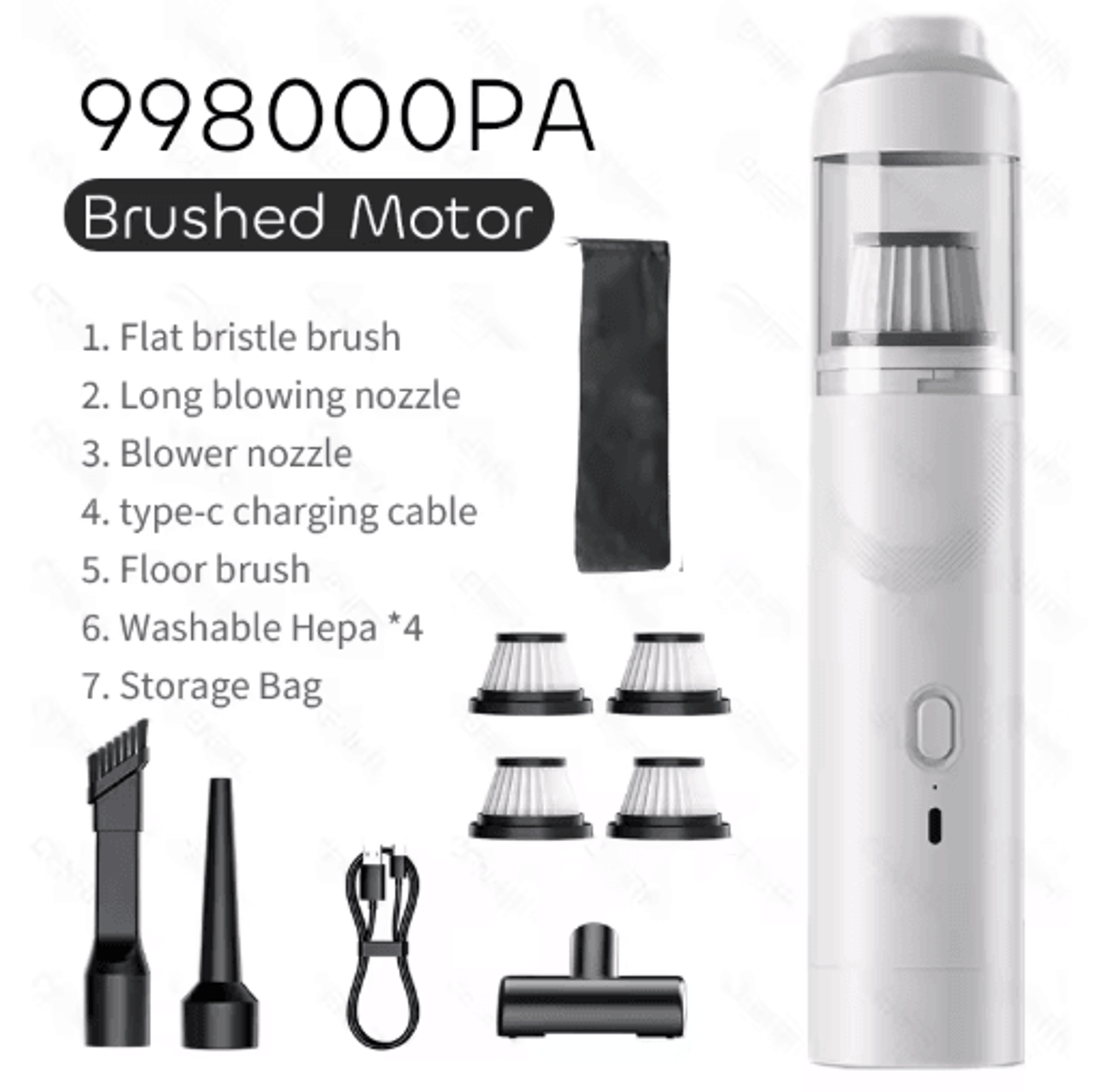 CENRR 9998000PA Car Vacuum Cleaner Powerful Wireless Portable Cleaner With Air Blower 1