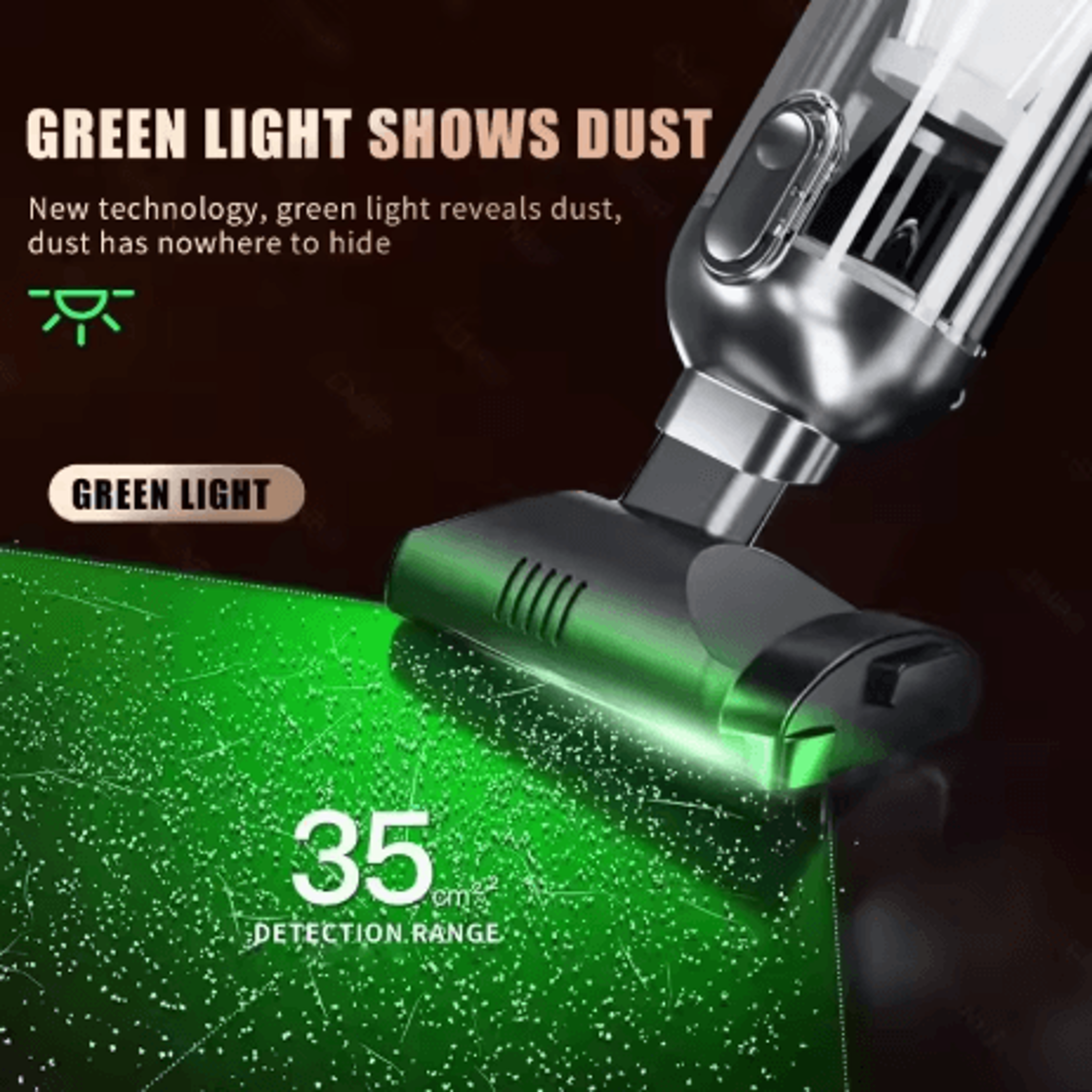 CENRR 998000PA Car Vacuum Cleaner Wireless Handheld Cleaner With Dust Display Lamp  Air Gun 9
